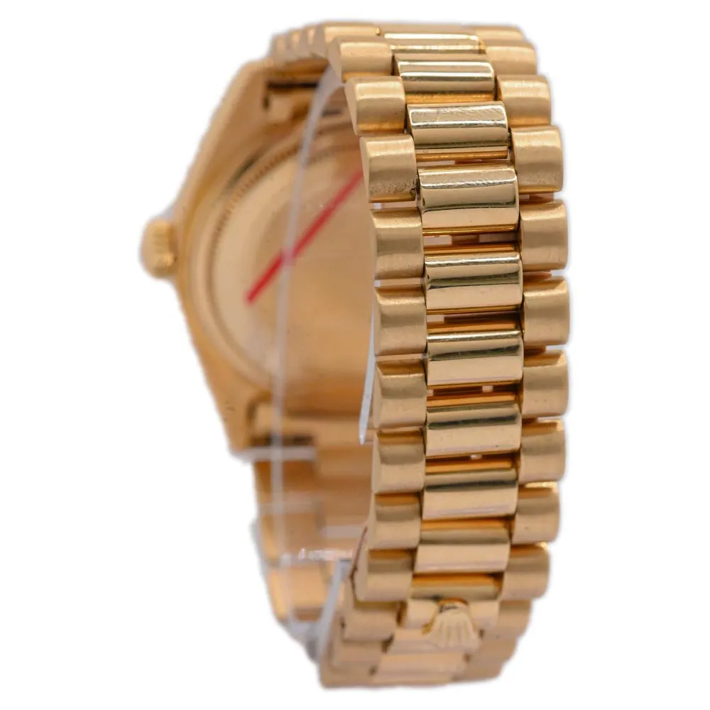 Rolex President Day-Date 18K Yellow Gold 36mm Custom Black Diamond Dial Watch Reference# 1803