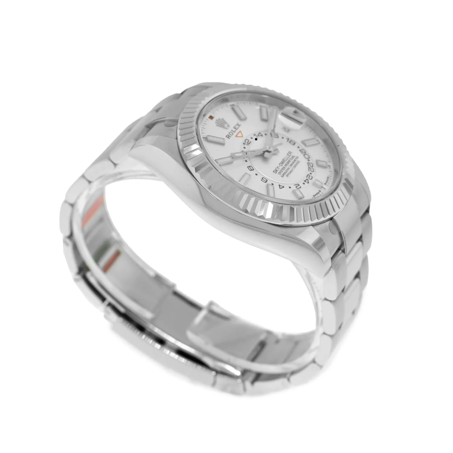 Rolex Sky-Dweller 42mm White Gold & Steel White Index Dial & Fluted Bezel 336934