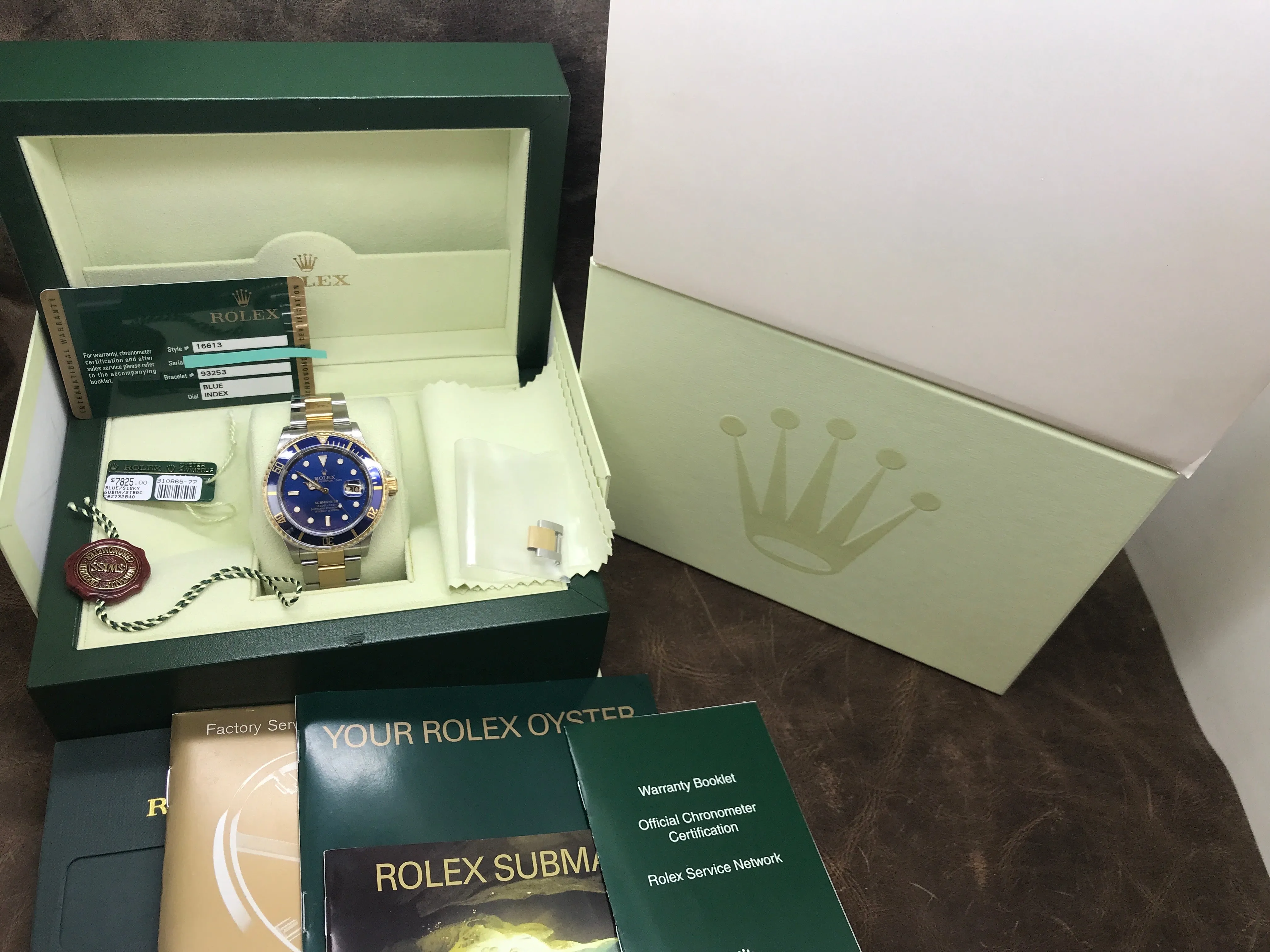 Rolex Submariner Date 16613 Blue Dial Automatic Men's Watch