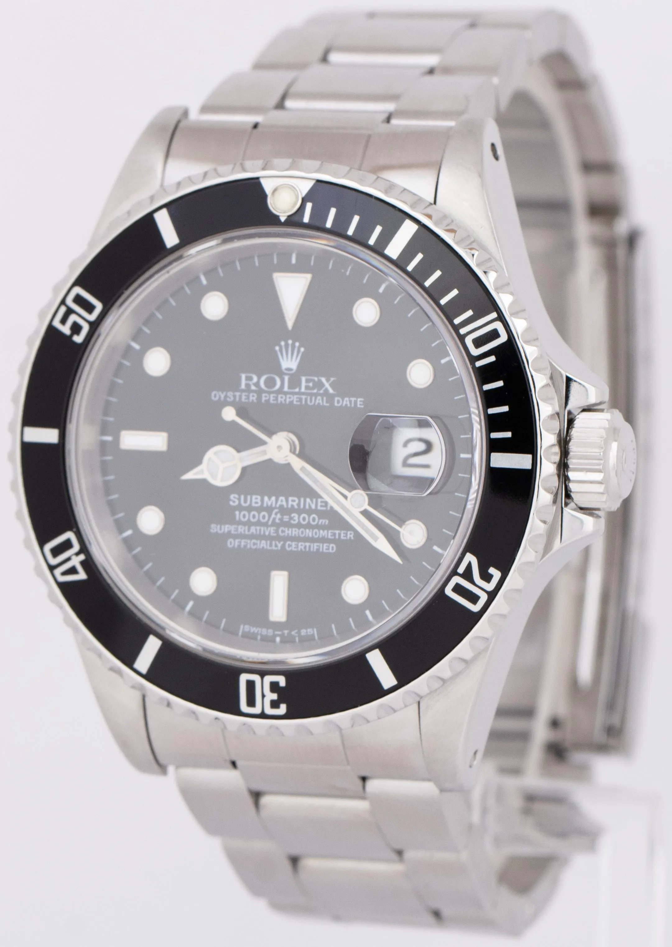 Rolex Submariner Date Black Stainless Steel Automatic Oyster Watch 16610