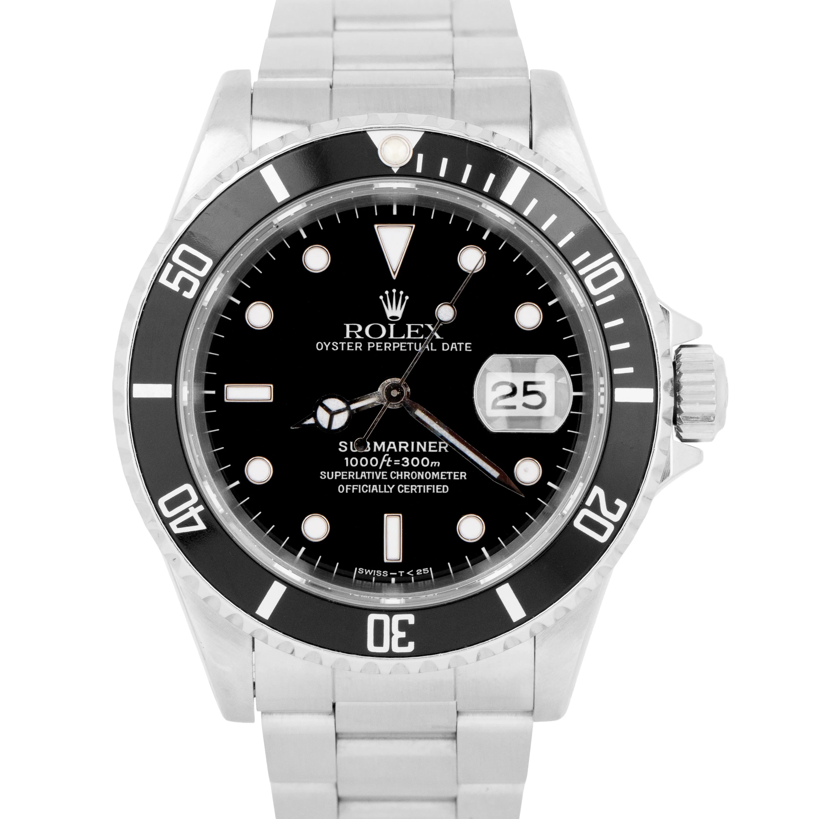 Rolex Submariner Date Black Stainless Steel Automatic Oyster Watch 16610