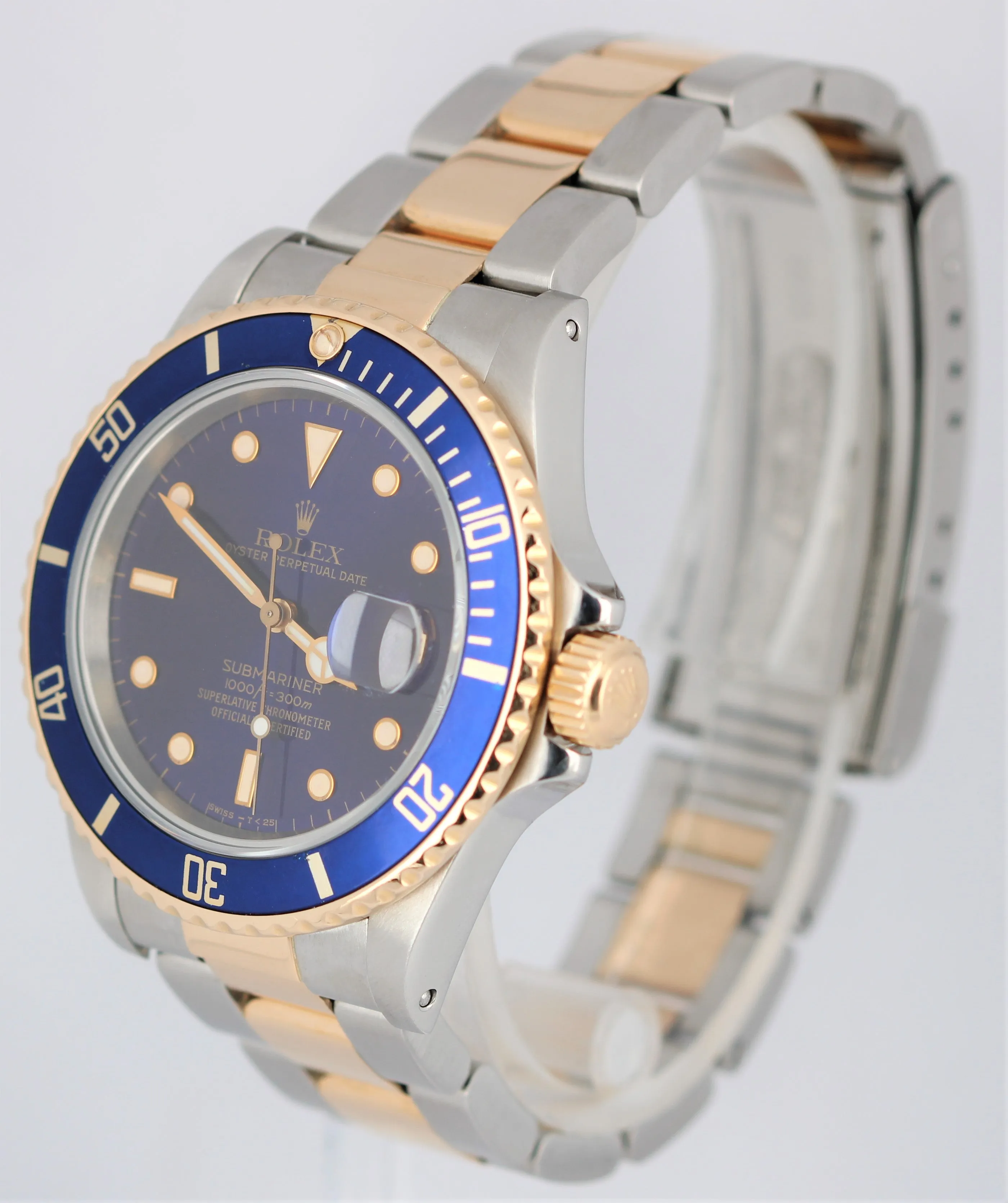 Rolex Submariner Date Two-Tone 18k Gold Stainless Steel Blue 40mm 16803 Watch