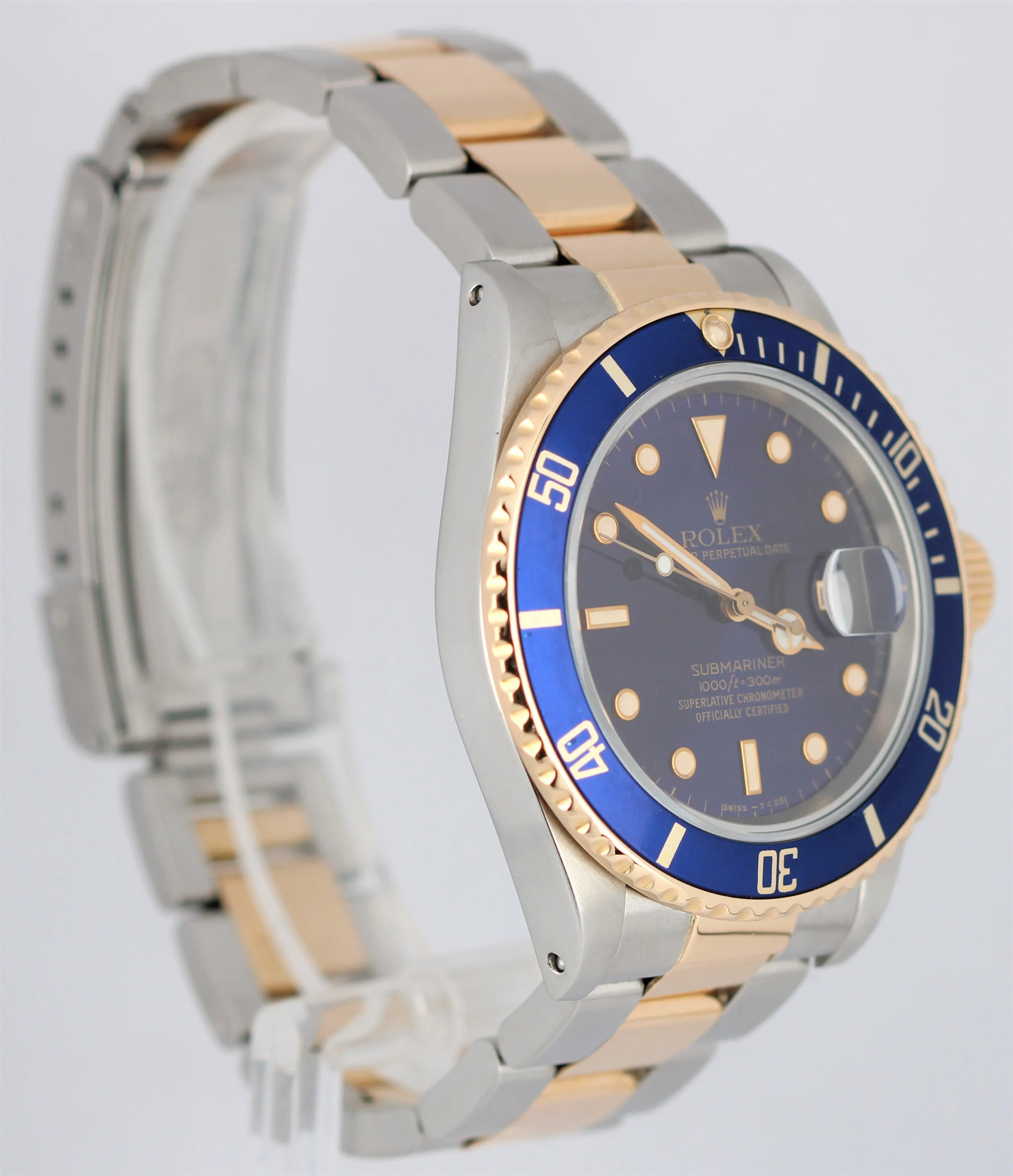 Rolex Submariner Date Two-Tone 18k Gold Stainless Steel Blue 40mm 16803 Watch