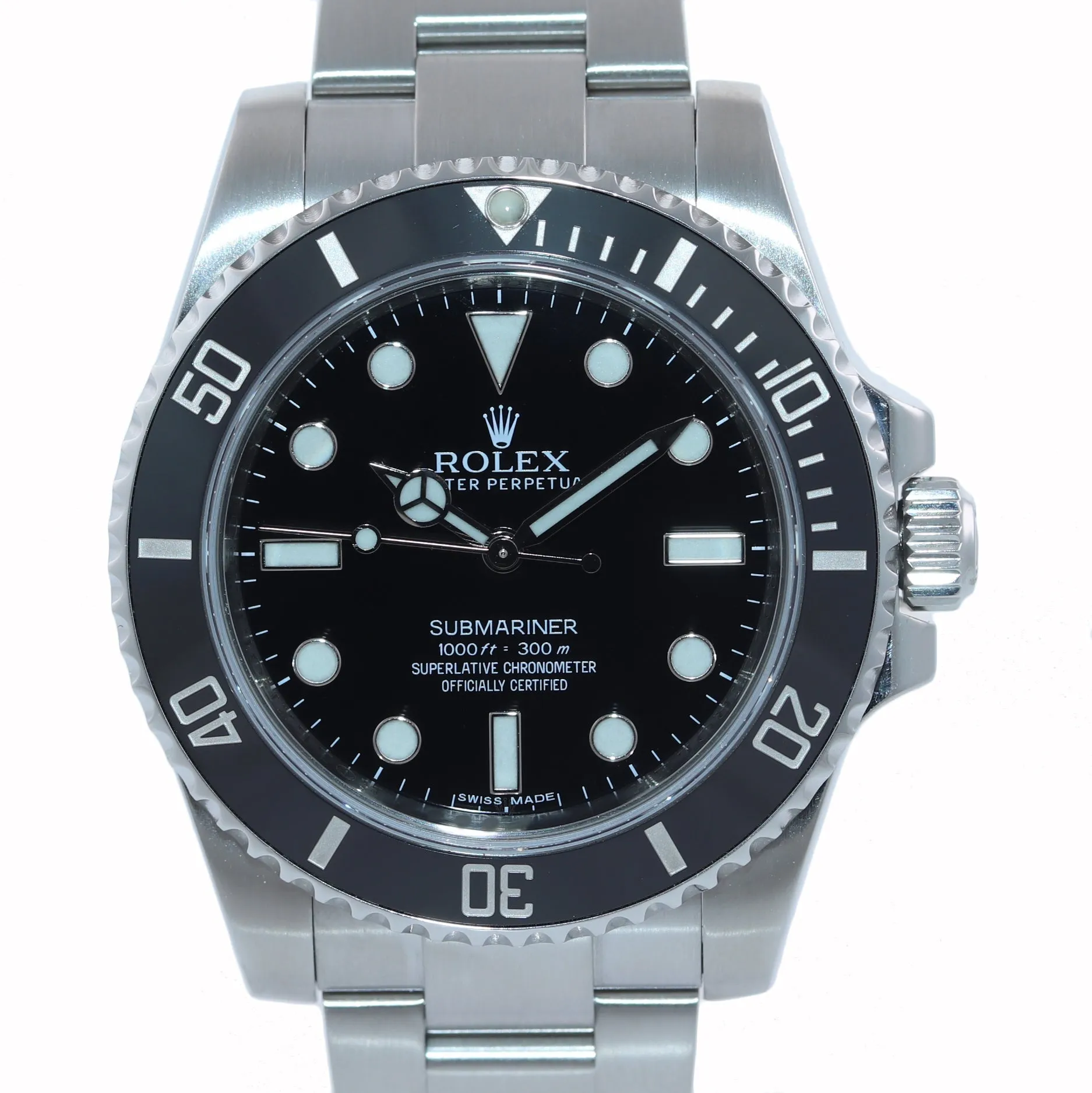 Rolex Submariner No-Date 114060 Steel Black Ceramic 40mm Watch Box