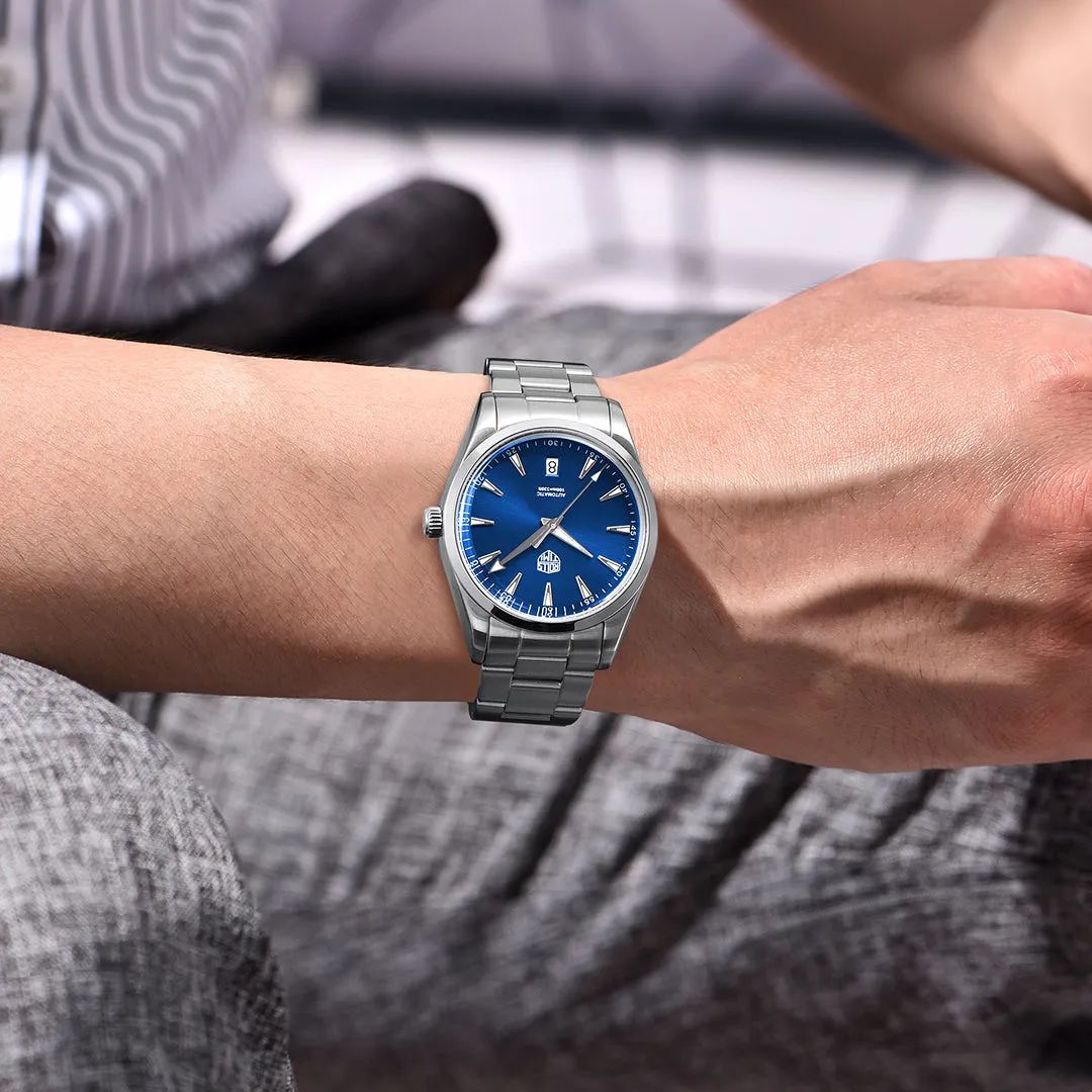 RollsTimi RT-7912 Automatic Men's Watches 38.6mm Stainless Steel Mechanical 100M Waterproof Wrist Watch for Men, TMI NH35 Movt, Sapphire Dial Glass