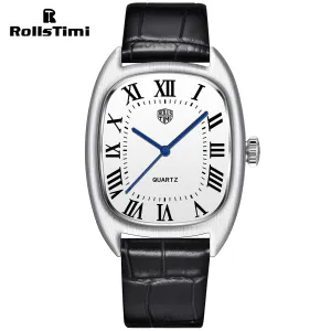 RollsTimi RT7904 Men's Quartz Watches 36MM Classic Leather Watchband Business Wrist Watch for Man