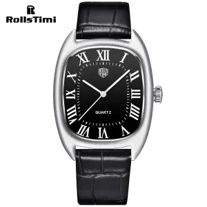 RollsTimi RT7904 Men's Quartz Watches 36MM Classic Leather Watchband Business Wrist Watch for Man