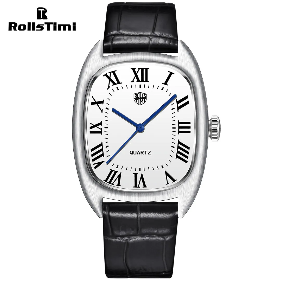 RollsTimi RT7904 Men's Quartz Watches 36MM Classic Leather Watchband Business Wrist Watch for Man