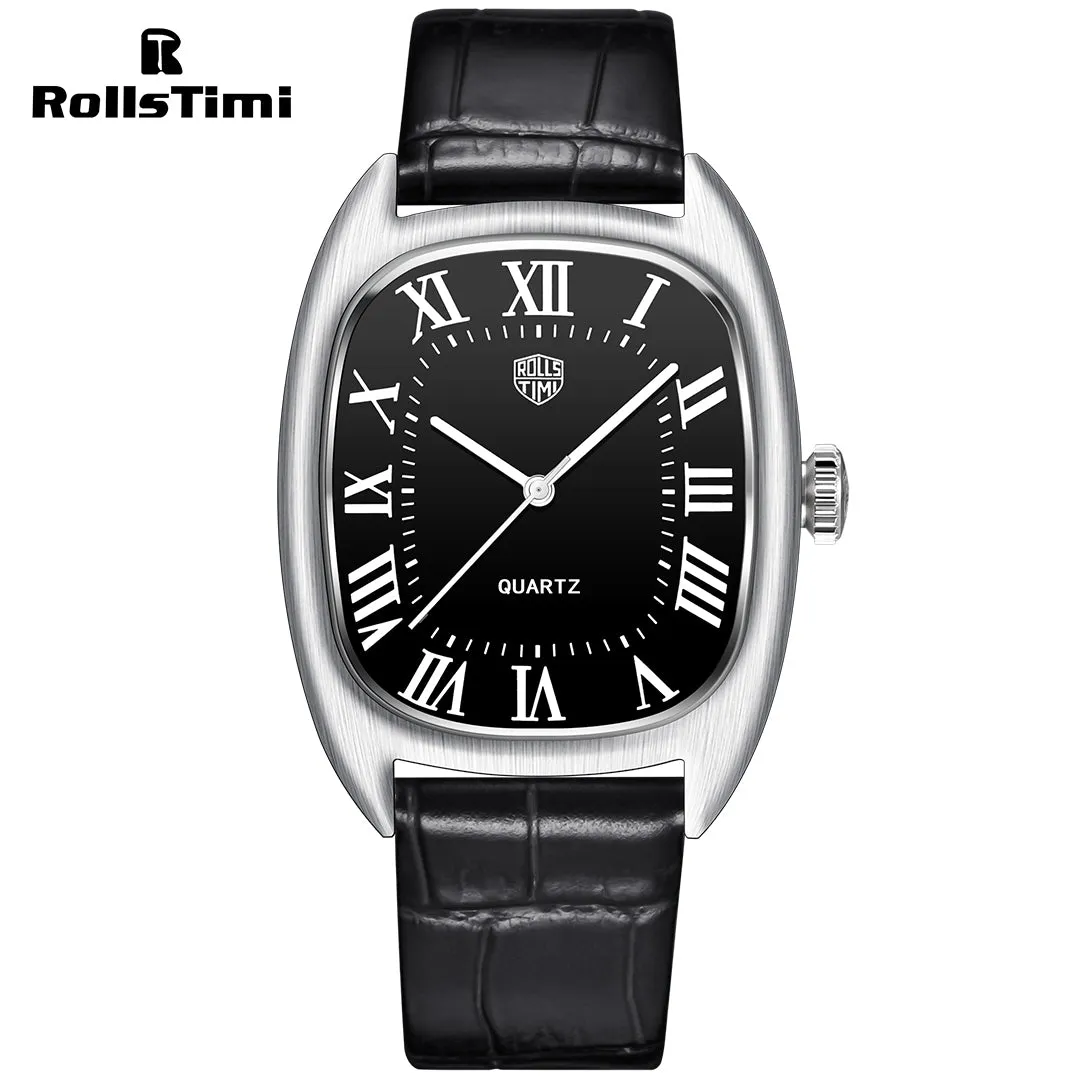RollsTimi RT7904 Men's Quartz Watches 36MM Classic Leather Watchband Business Wrist Watch for Man