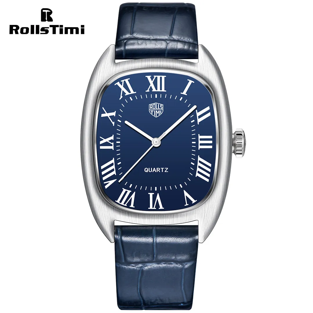 RollsTimi RT7904 Men's Quartz Watches 36MM Classic Leather Watchband Business Wrist Watch for Man