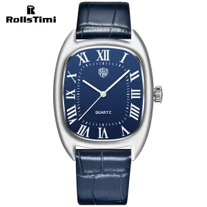RollsTimi RT7904 Men's Quartz Watches 36MM Classic Leather Watchband Business Wrist Watch for Man