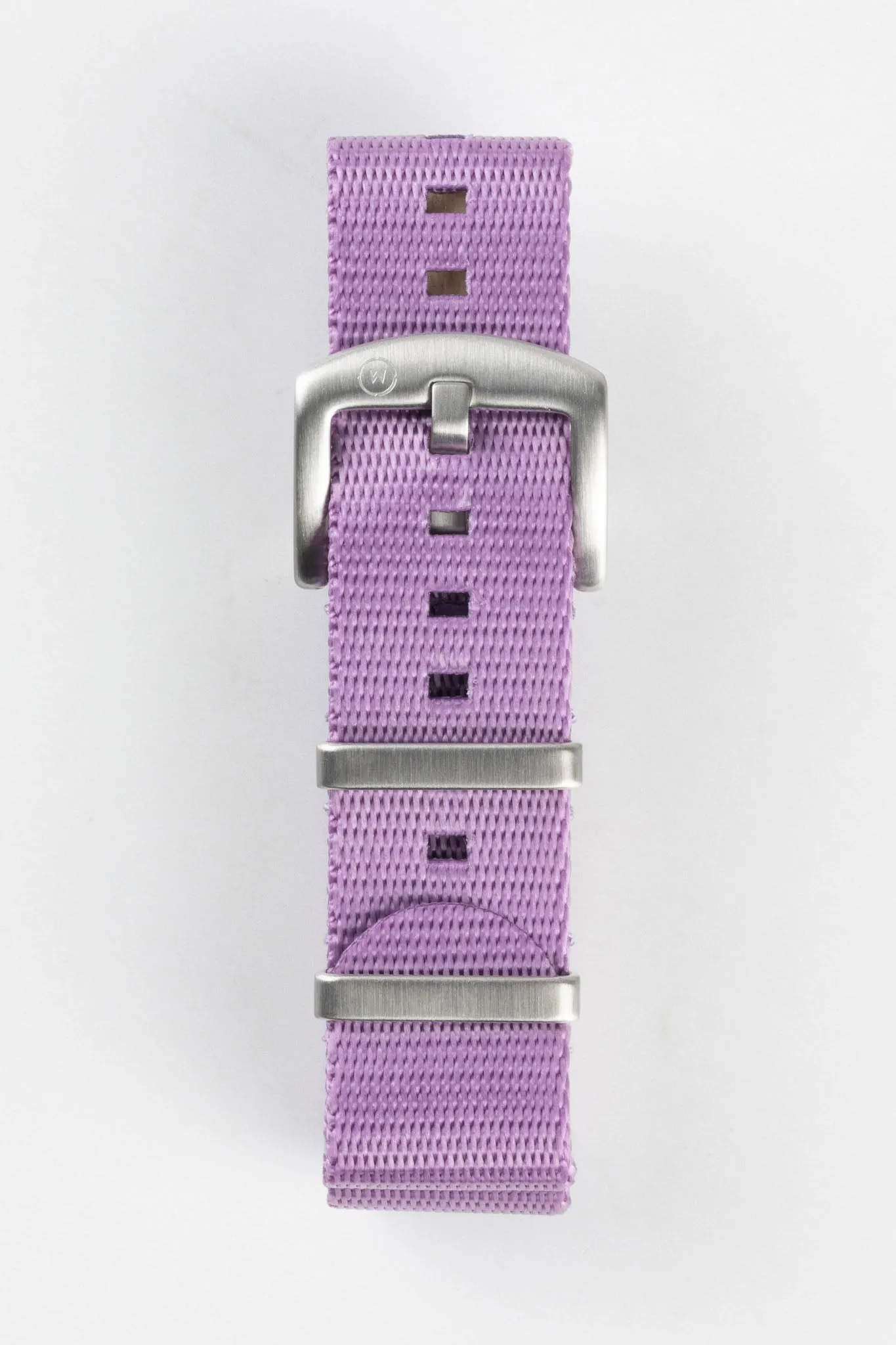 Seatbelt Nylon Watch Strap in PURPLE with BRUSHED STEEL Hardware