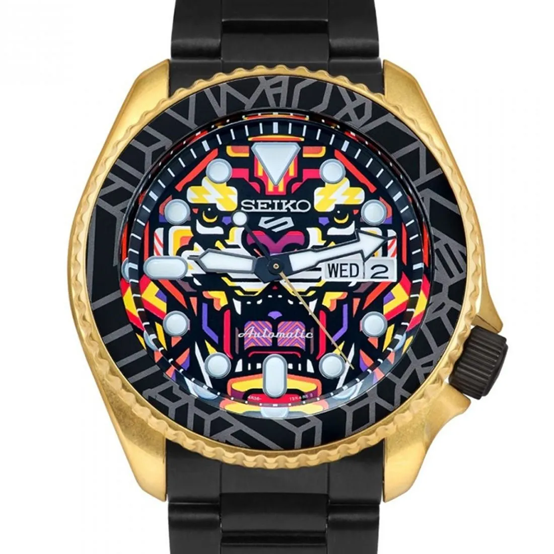 Seiko 5 Sports Rukkit The Tiger SRPJ92K1 SRPJ92 SRPJ92K Limited Edition Mechanical Watch