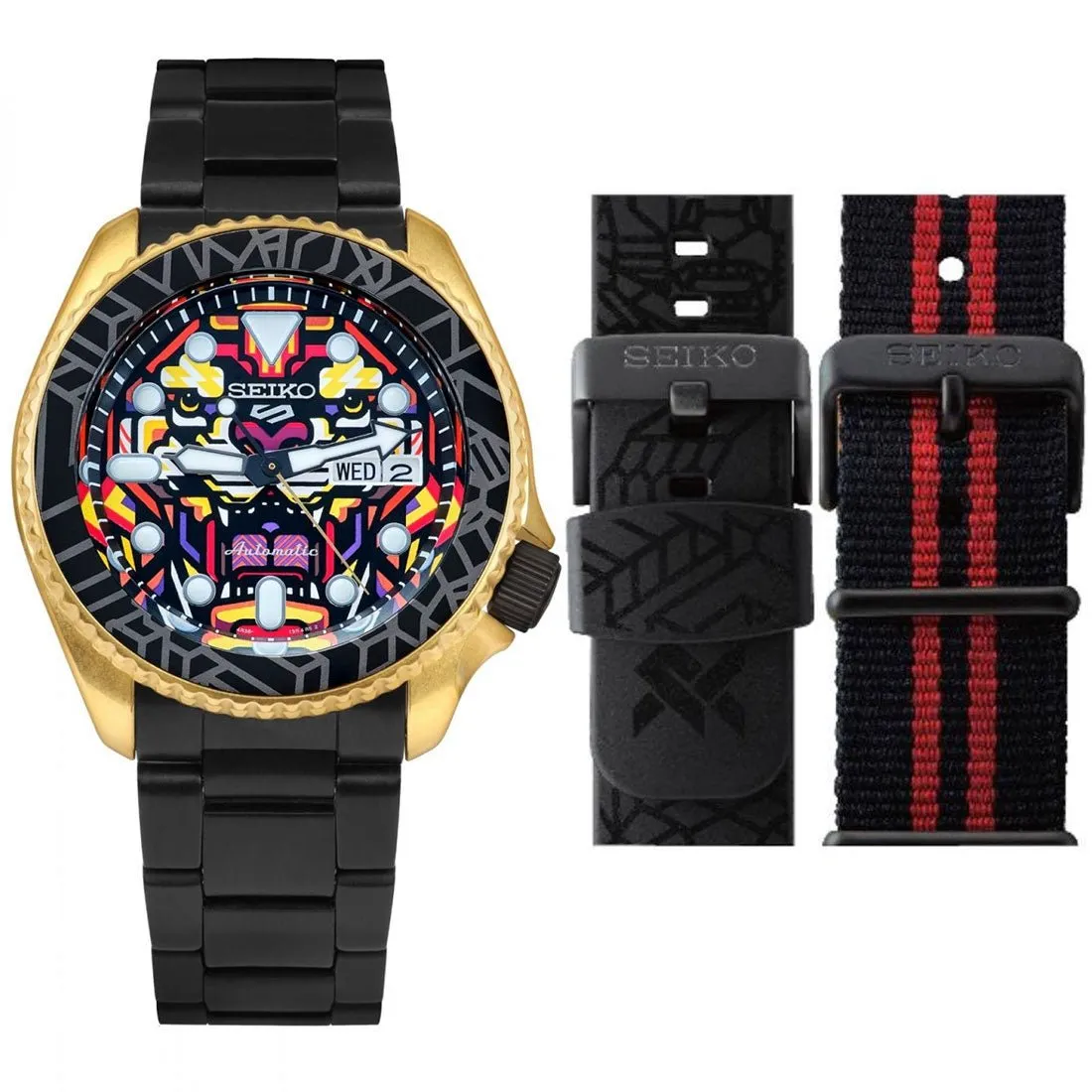 Seiko 5 Sports Rukkit The Tiger SRPJ92K1 SRPJ92 SRPJ92K Limited Edition Mechanical Watch