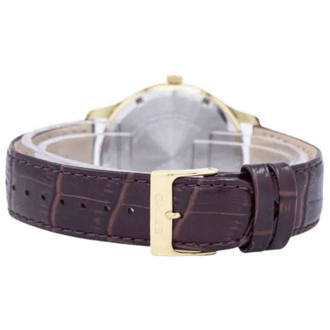 Seiko Brown Leather Quartz Men's Watch SUR226