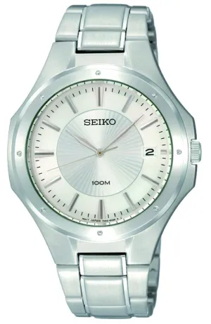 Seiko Quartz Silver Dial Analogue Display Men's Watch SGEF59
