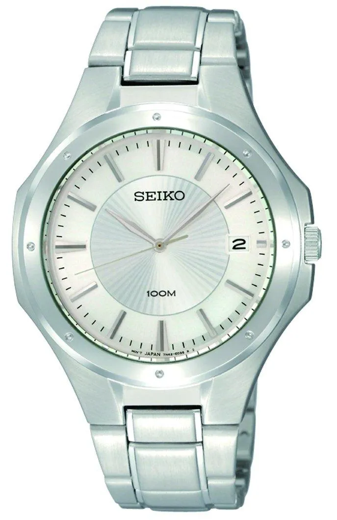 Seiko Quartz Silver Dial Analogue Display Men's Watch SGEF59