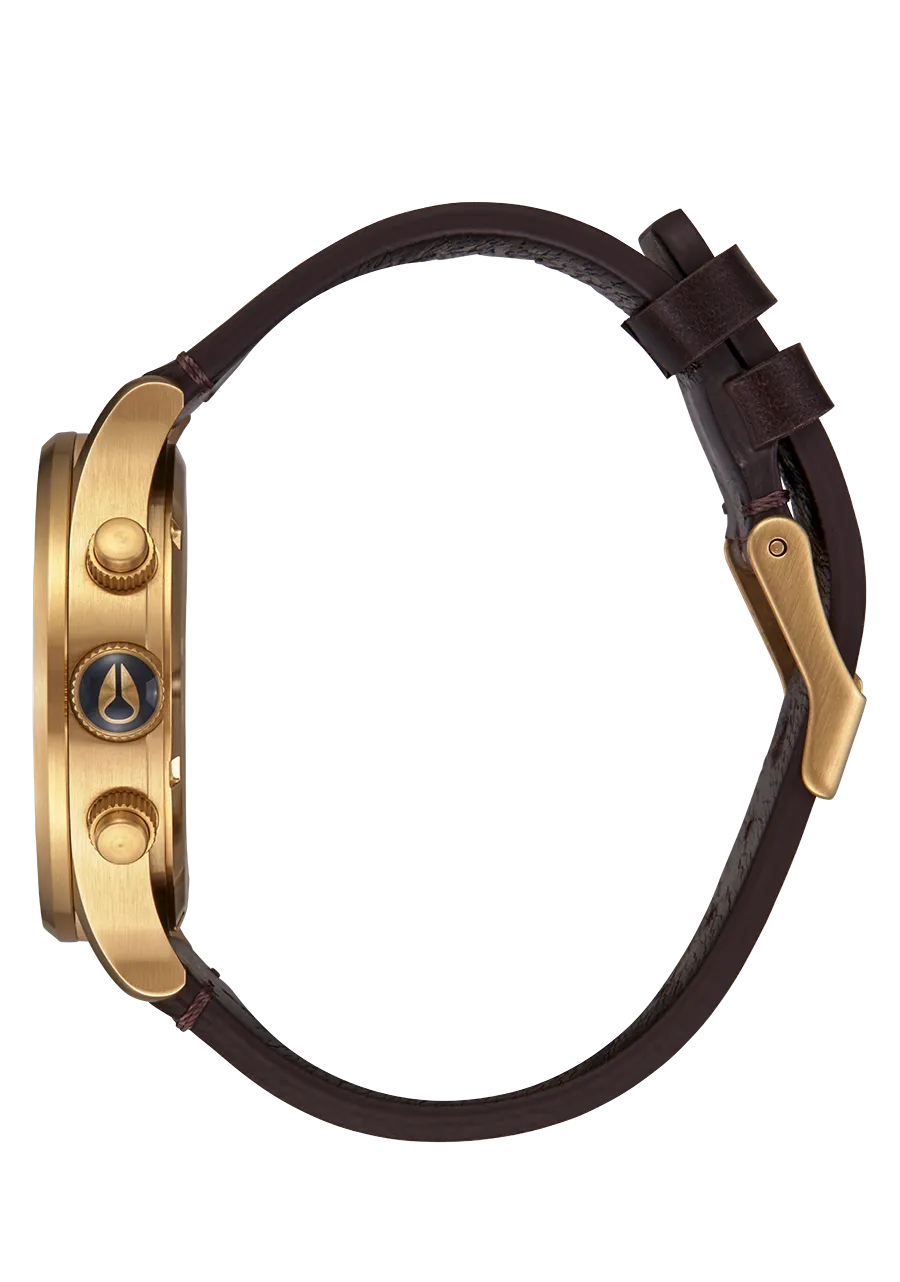 Sentry Chrono Leather - Matte Black / Gold / Black