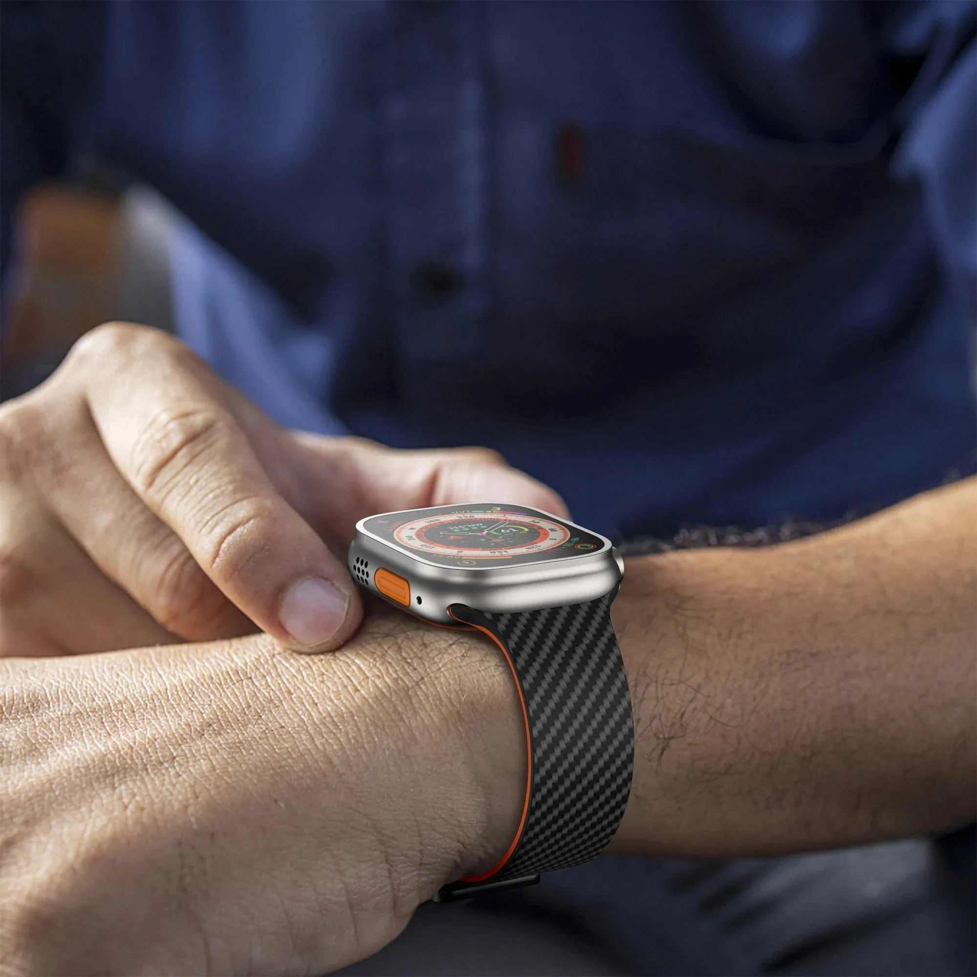 Silicone Band with Silver Magnetic Clasp for Apple Watch