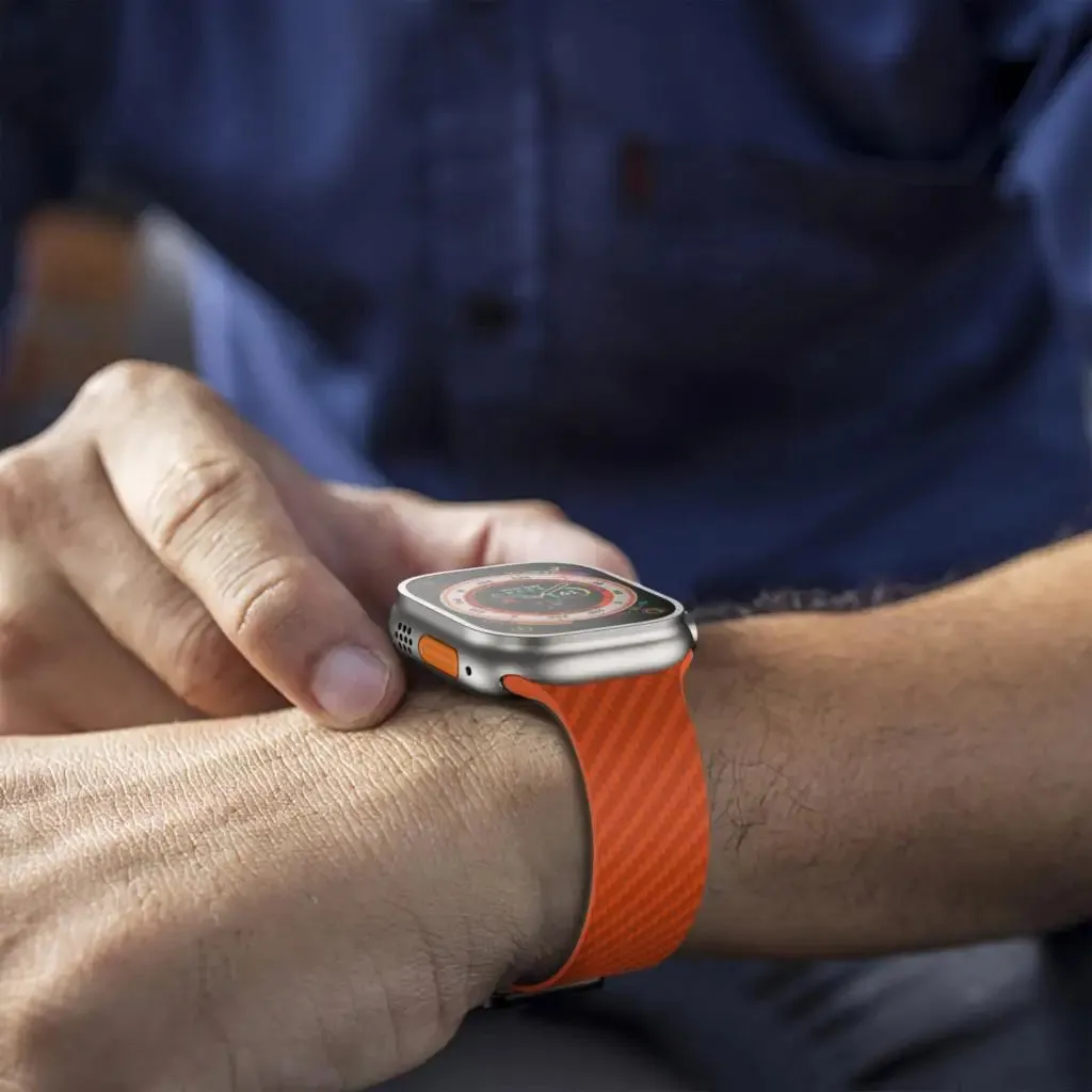 Silicone Band with Silver Magnetic Clasp for Apple Watch