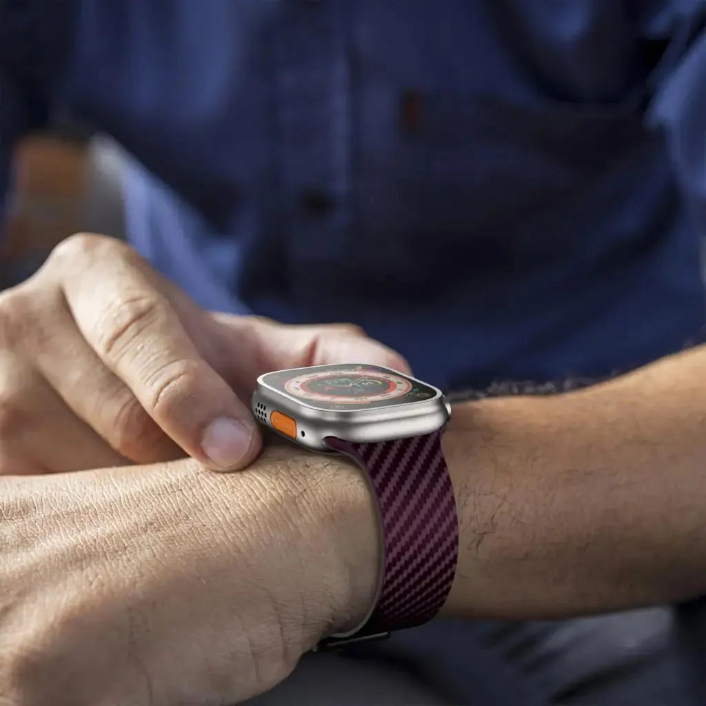 Silicone Band with Silver Magnetic Clasp for Apple Watch