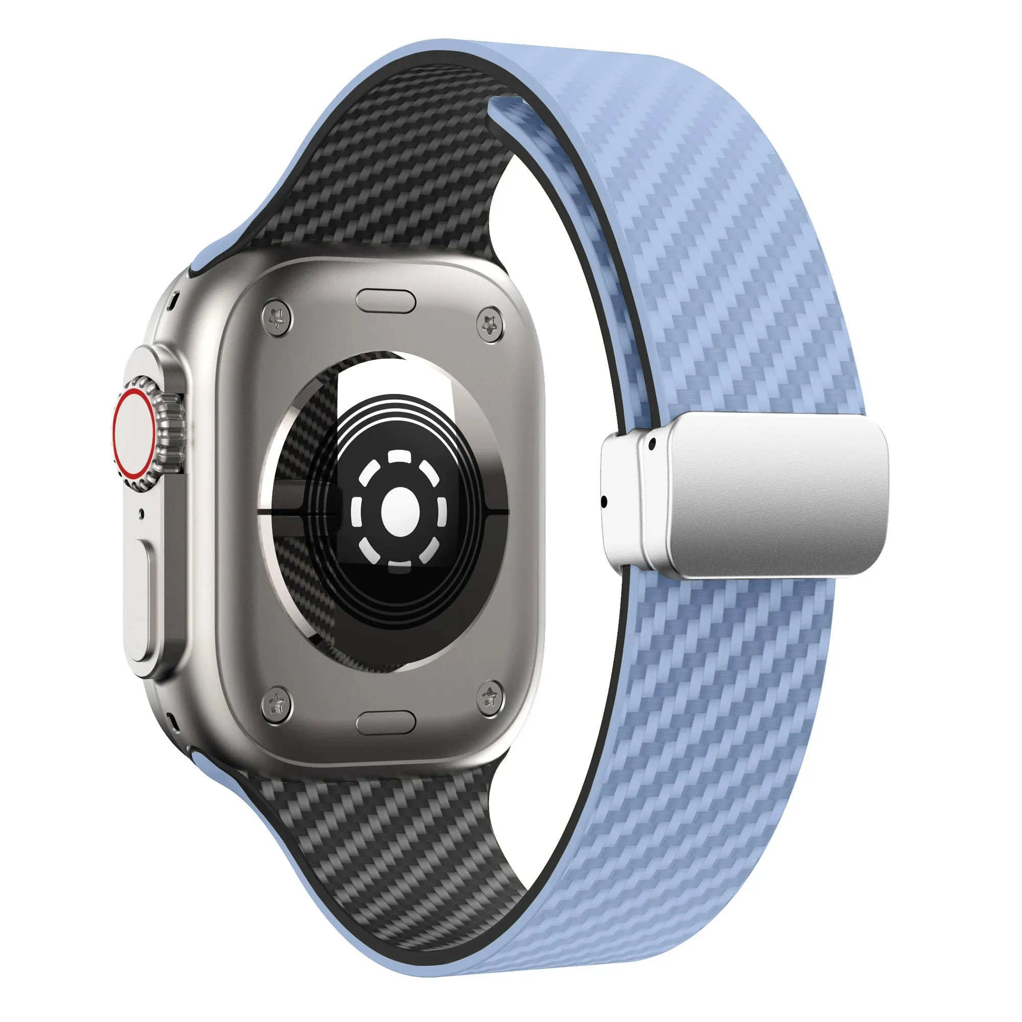 Silicone Band with Silver Magnetic Clasp for Apple Watch