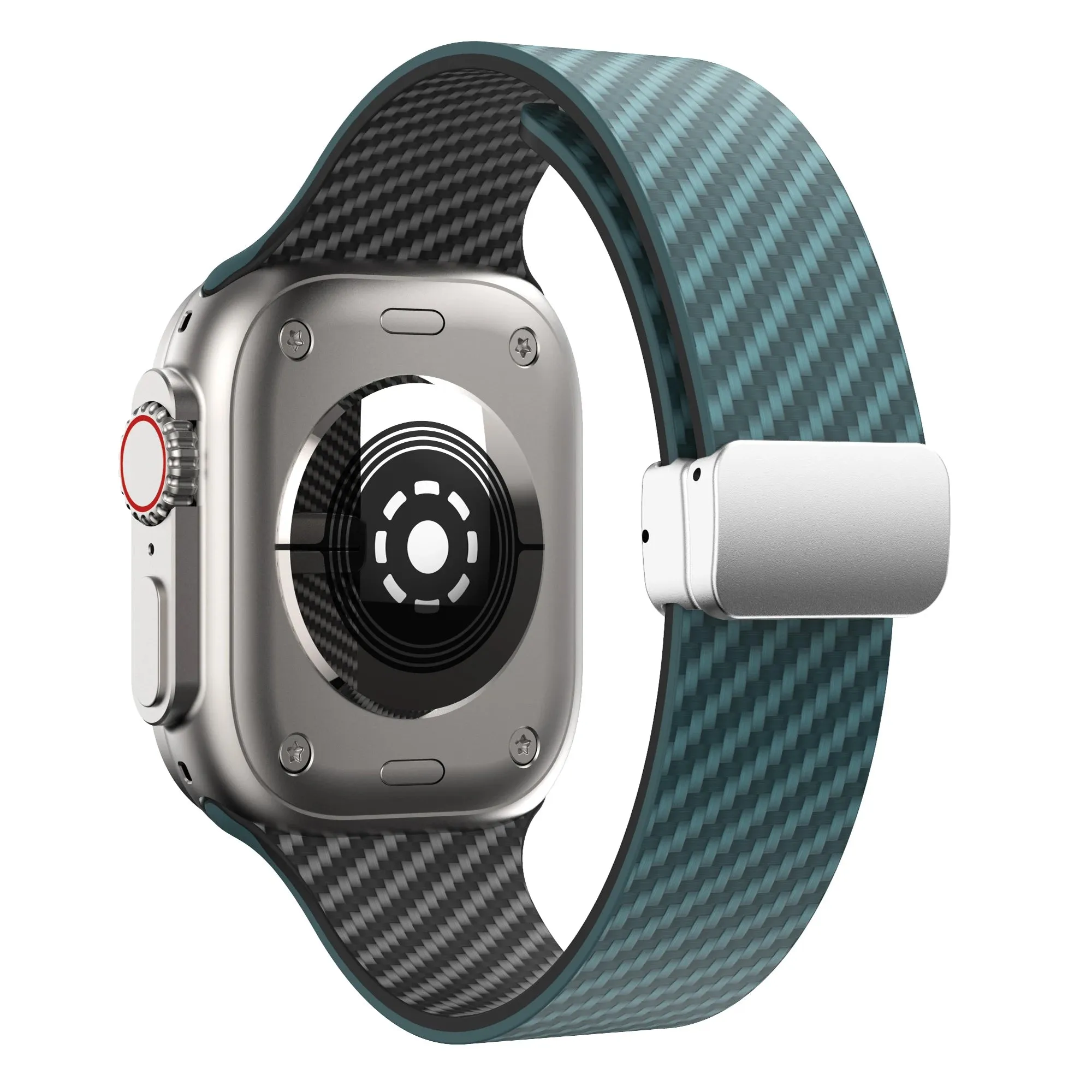 Silicone Band with Silver Magnetic Clasp for Apple Watch