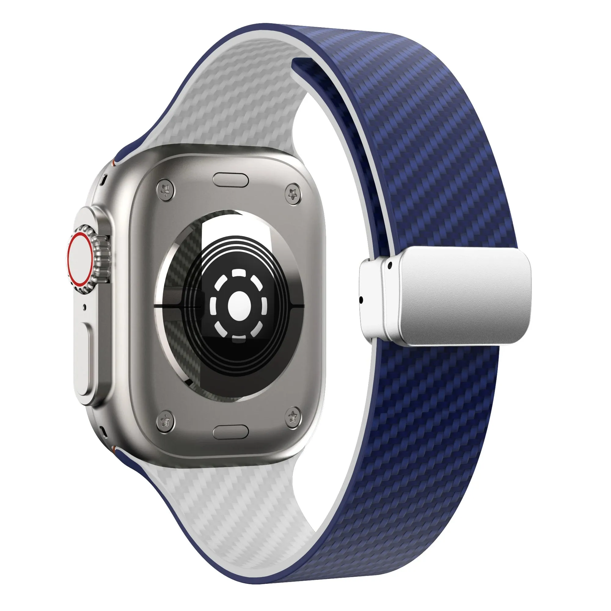Silicone Band with Silver Magnetic Clasp for Apple Watch
