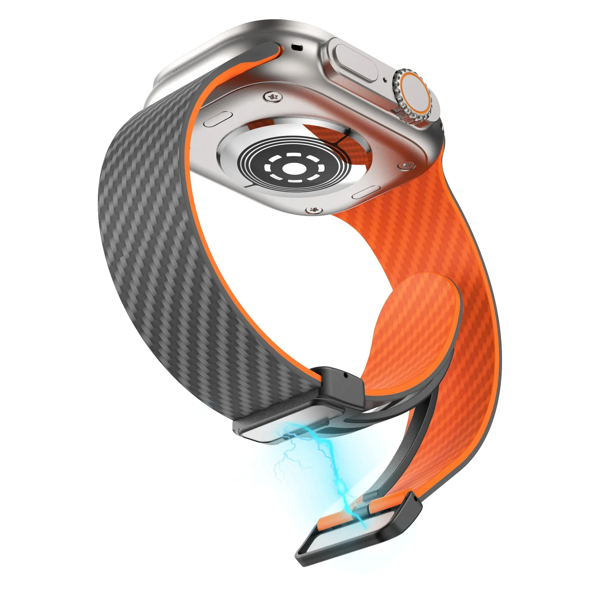 Silicone Band with Silver Magnetic Clasp for Apple Watch