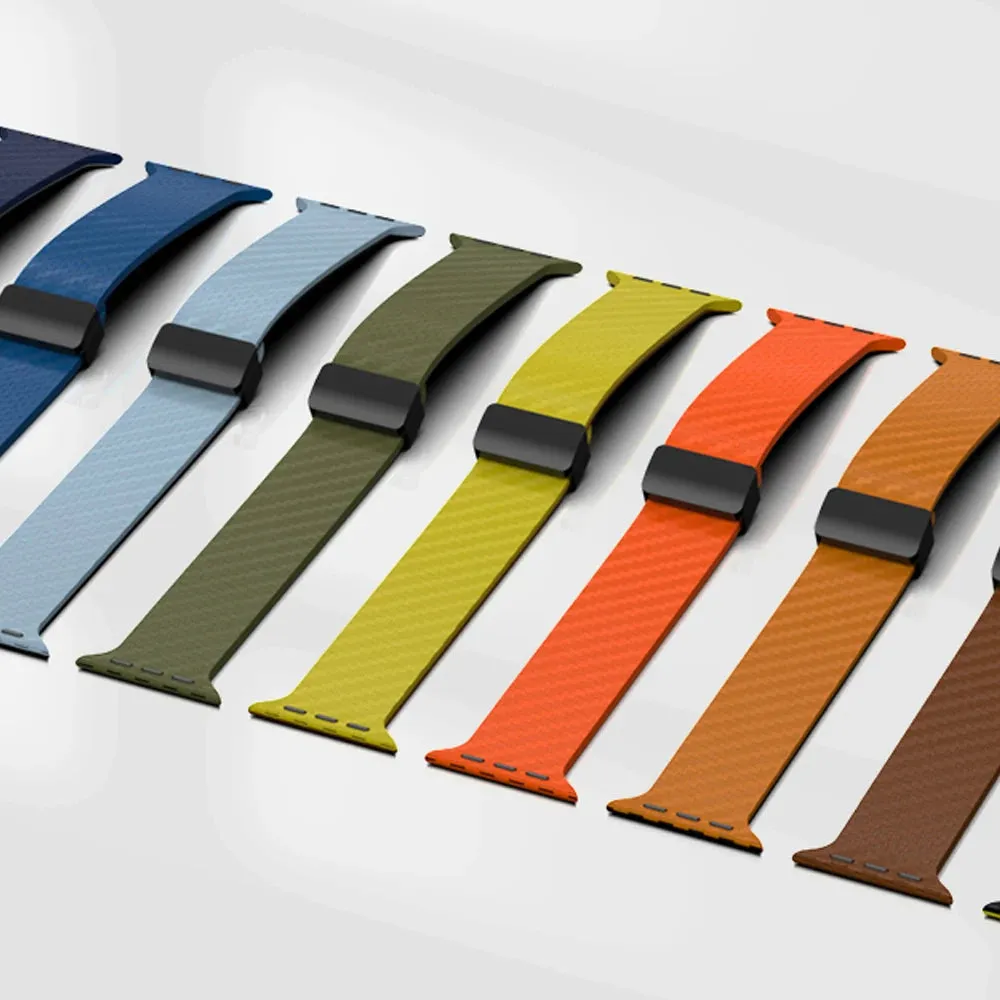 Silicone Band with Silver Magnetic Clasp for Apple Watch