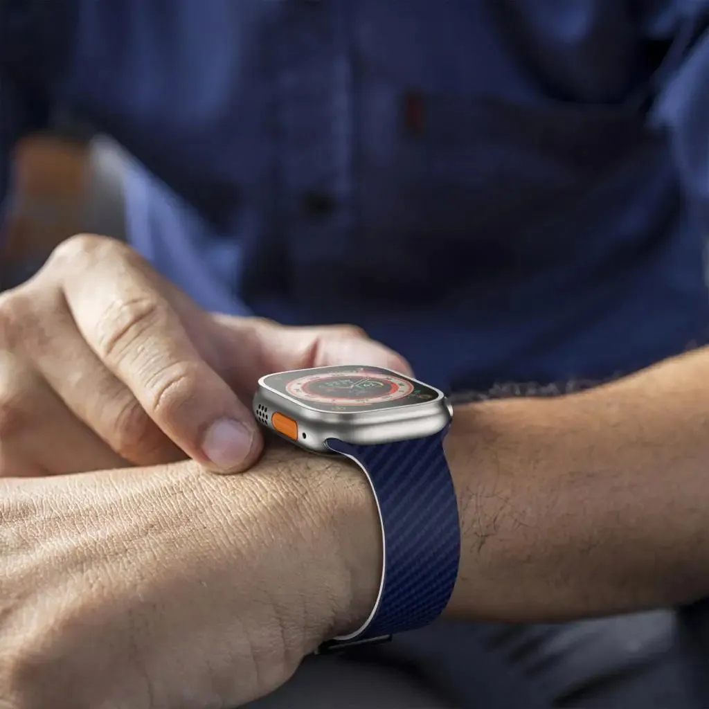 Silicone Band with Silver Magnetic Clasp for Apple Watch