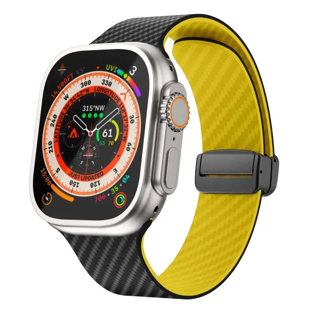Silicone Band with Silver Magnetic Clasp for Apple Watch