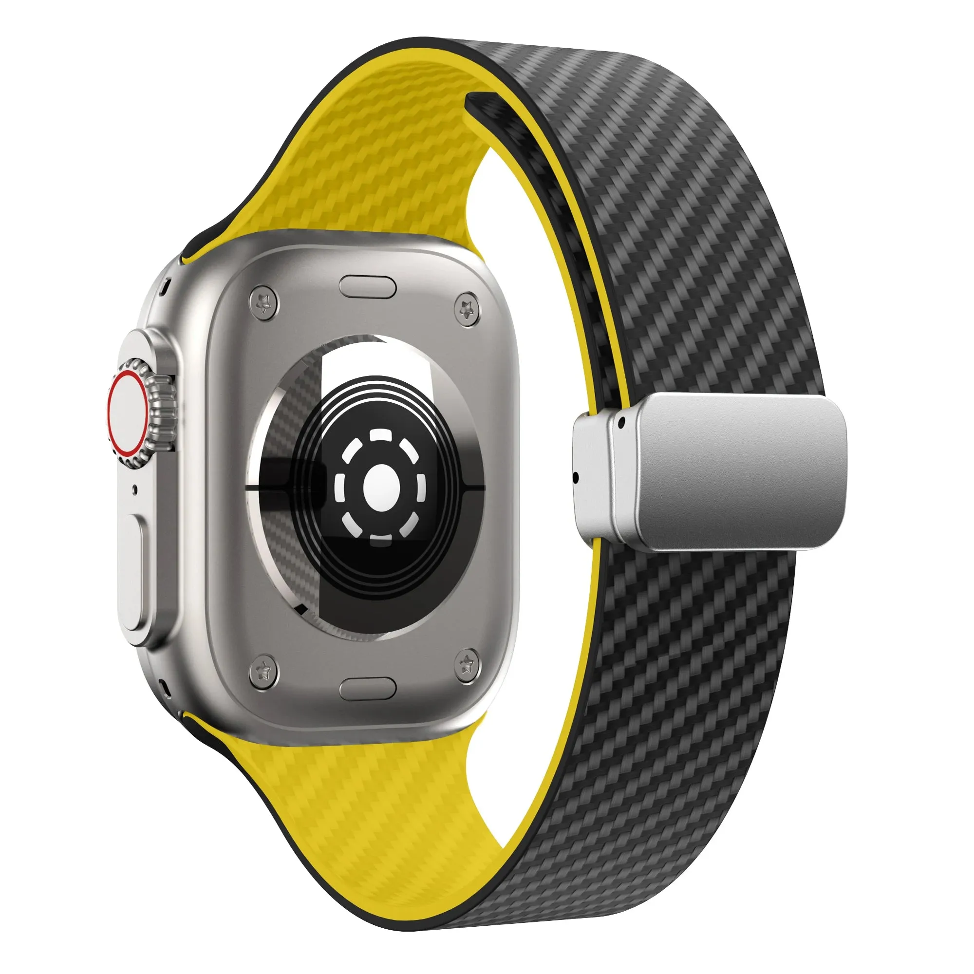 Silicone Band with Silver Magnetic Clasp for Apple Watch