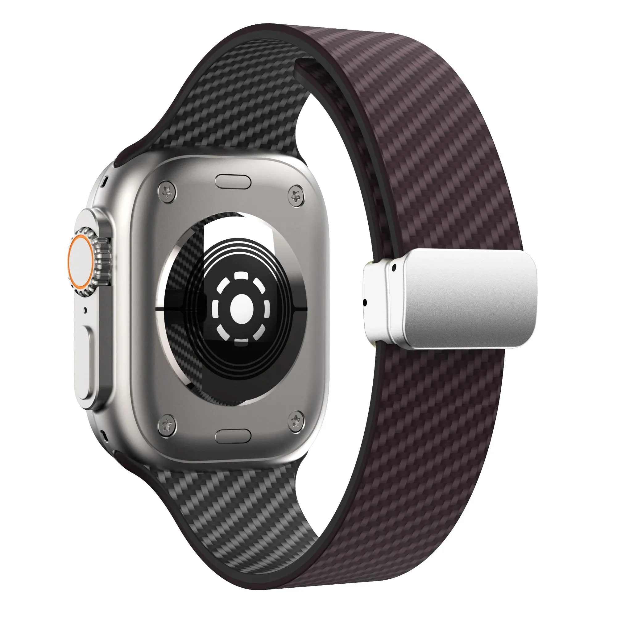 Silicone Band with Silver Magnetic Clasp for Apple Watch