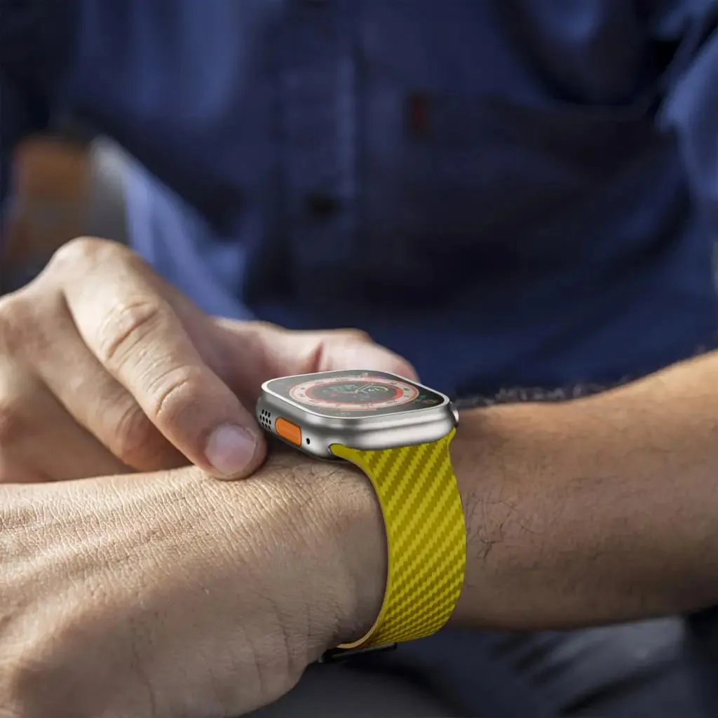 Silicone Band with Silver Magnetic Clasp for Apple Watch