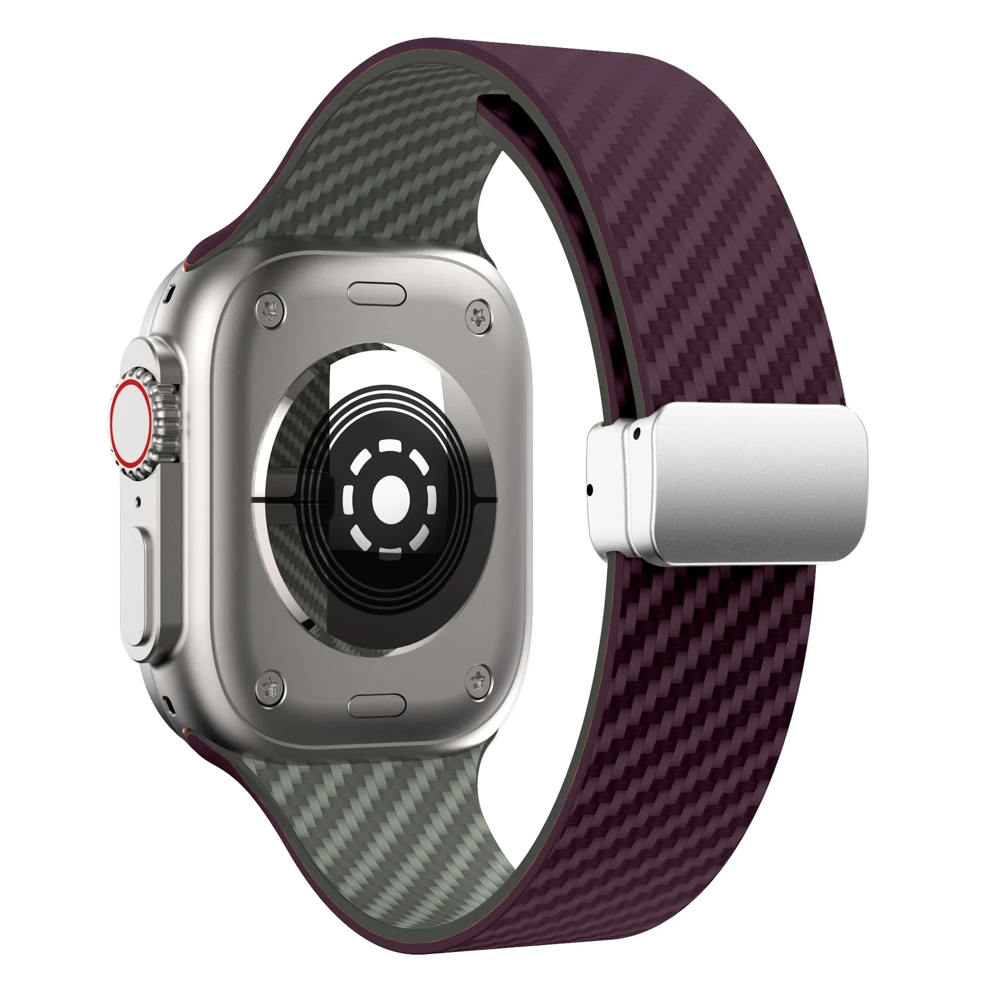 Silicone Band with Silver Magnetic Clasp for Apple Watch