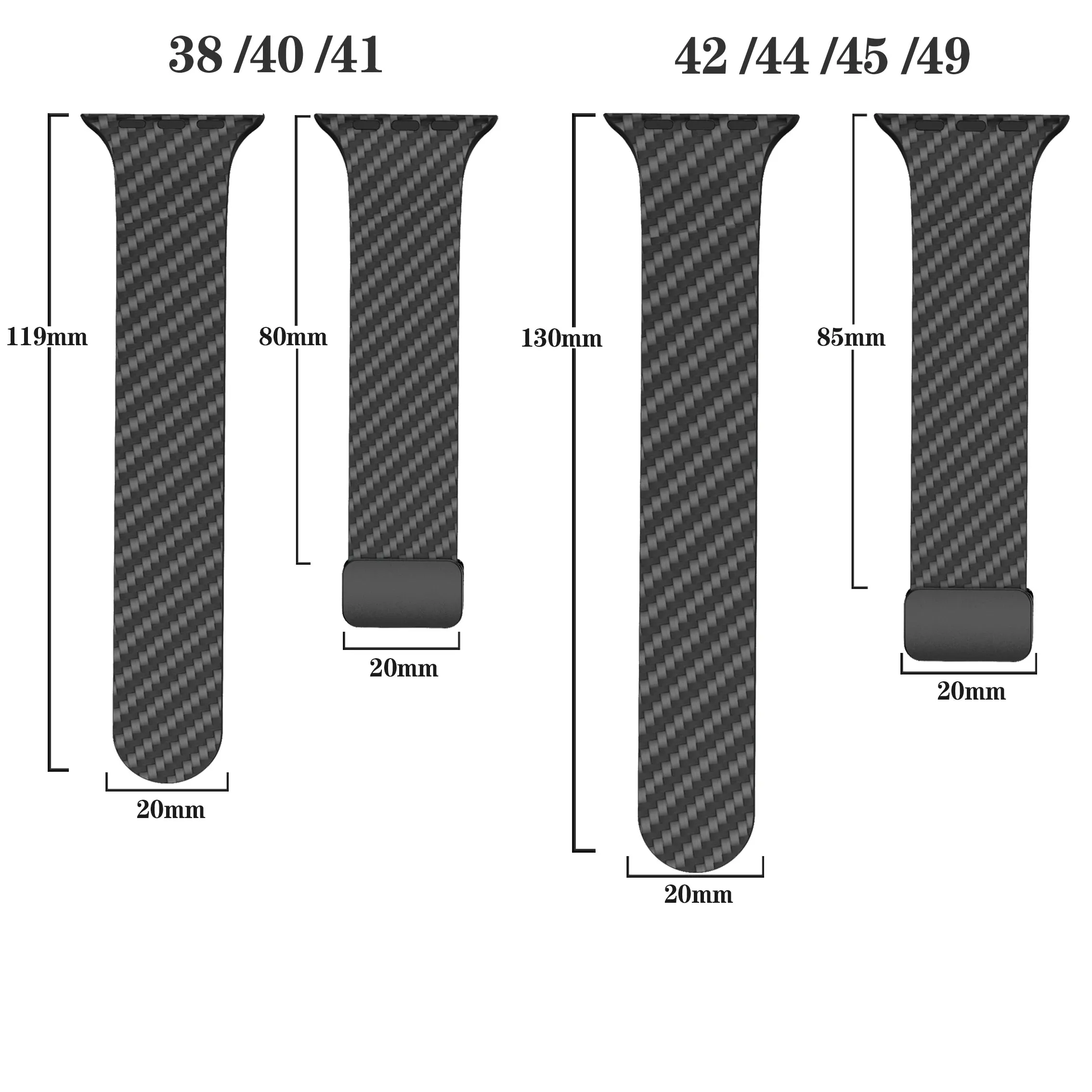 Silicone Band with Silver Magnetic Clasp for Apple Watch