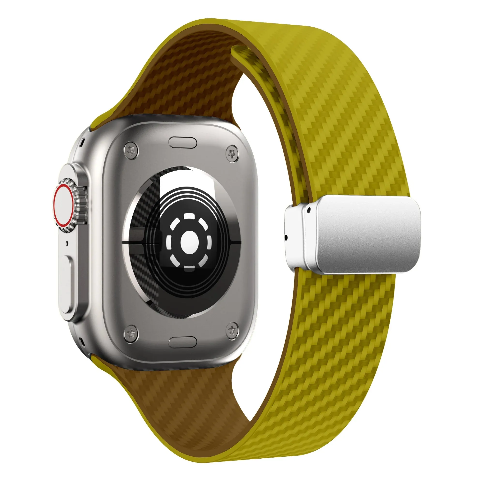 Silicone Band with Silver Magnetic Clasp for Apple Watch