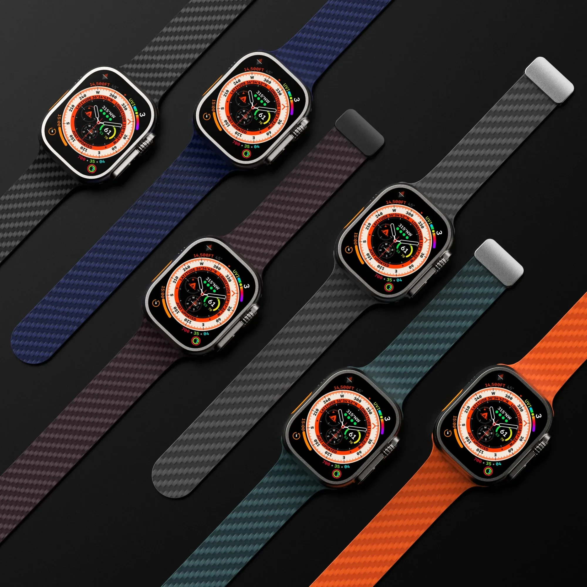 Silicone Band with Silver Magnetic Clasp for Apple Watch