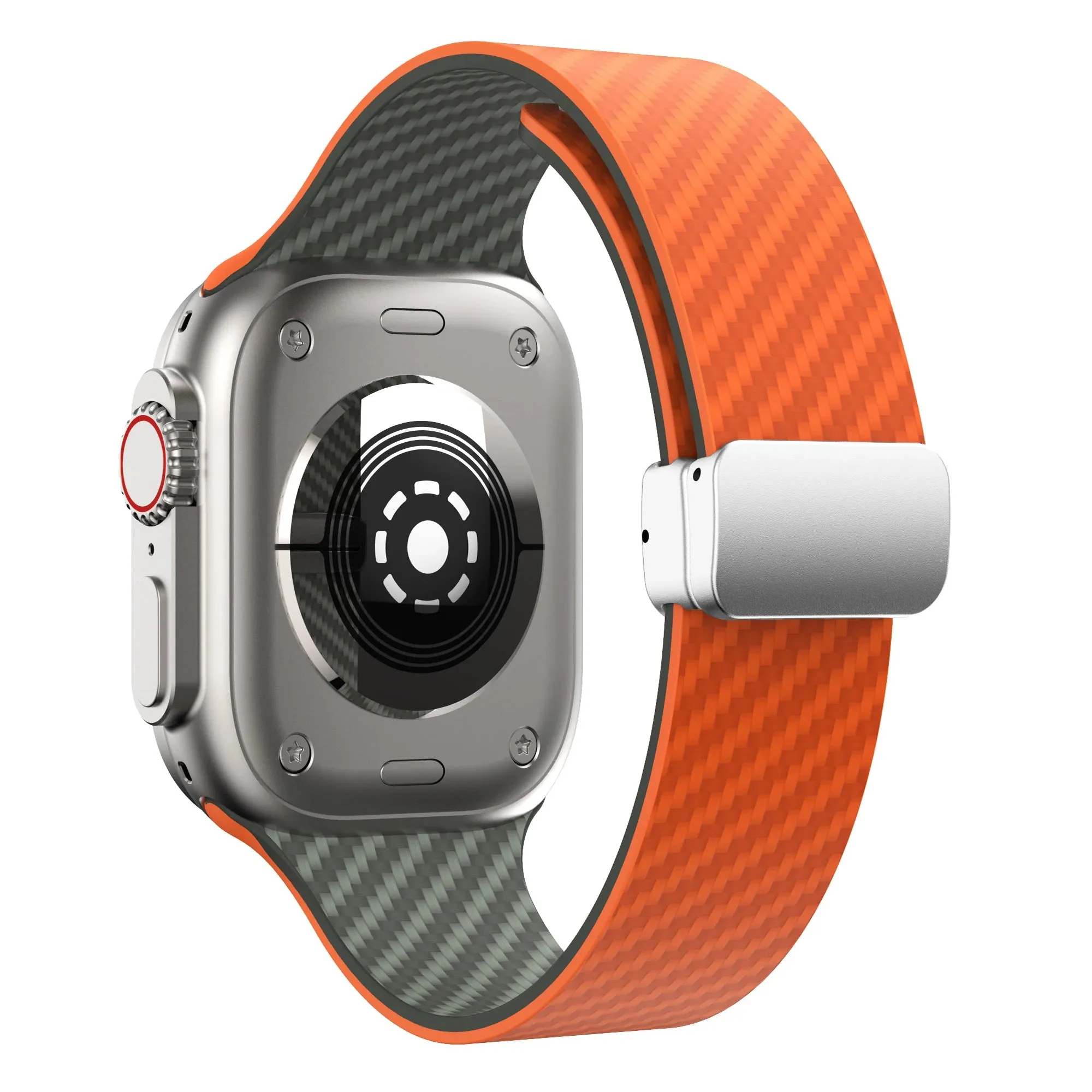 Silicone Band with Silver Magnetic Clasp for Apple Watch
