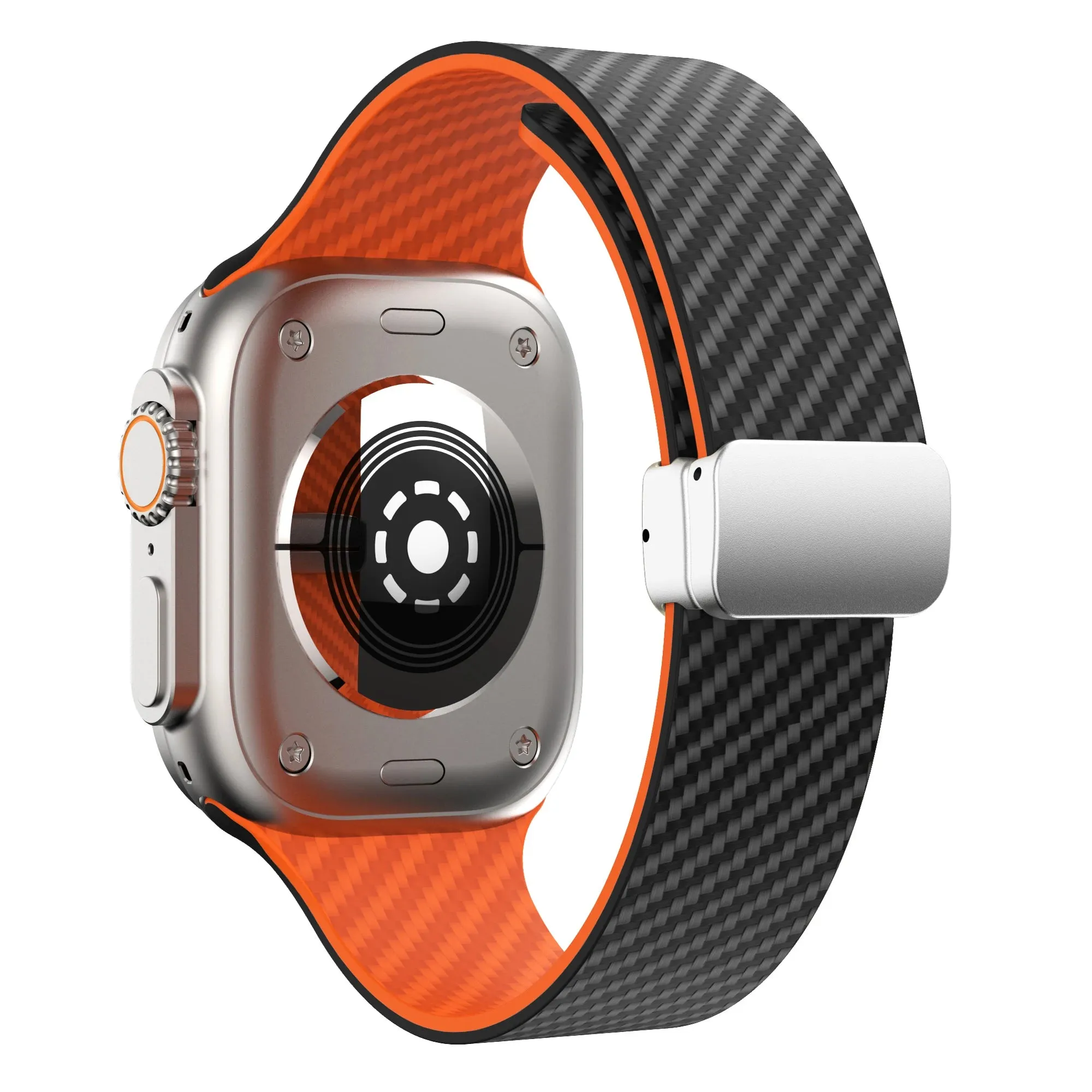 Silicone Band with Silver Magnetic Clasp for Apple Watch
