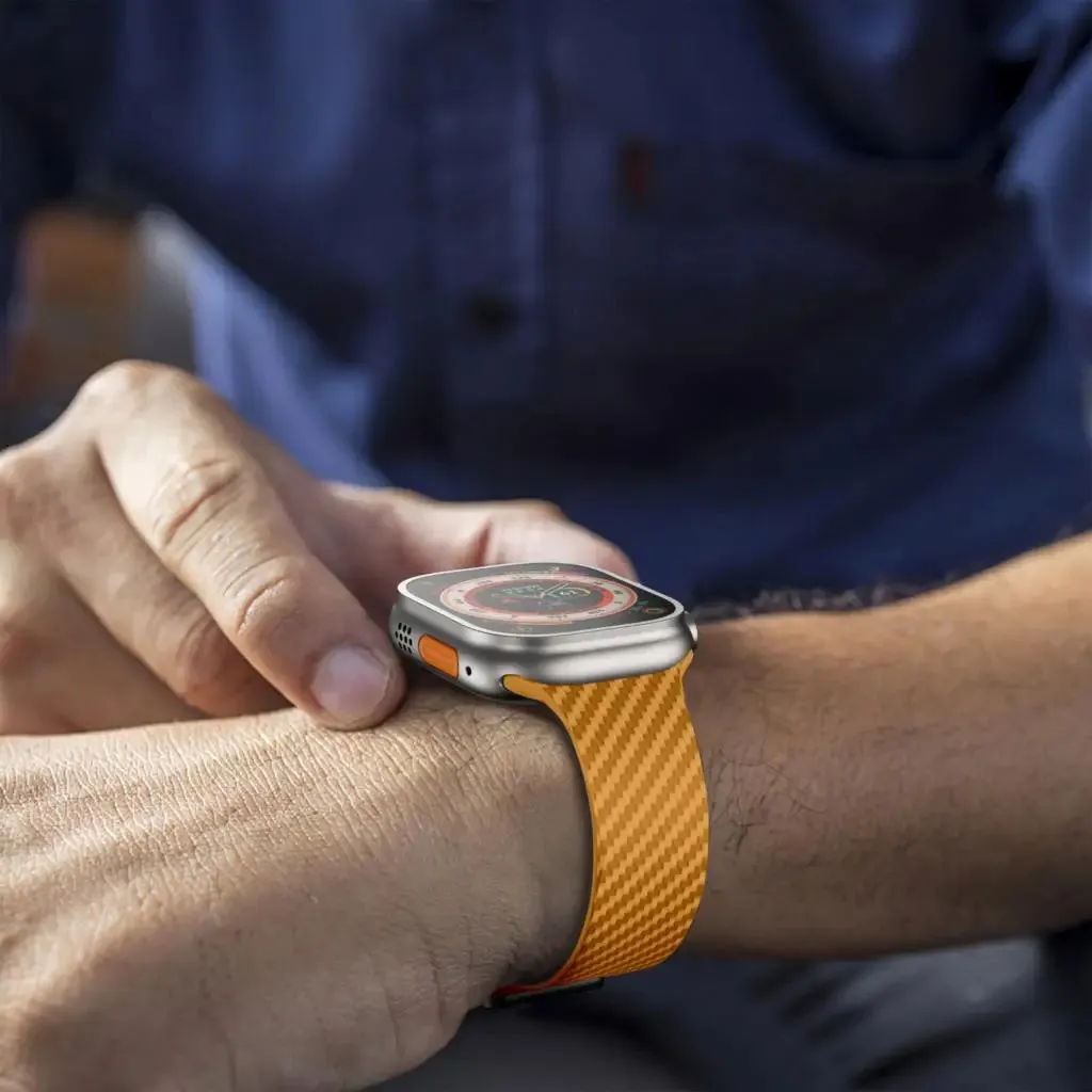 Silicone Band with Silver Magnetic Clasp for Apple Watch