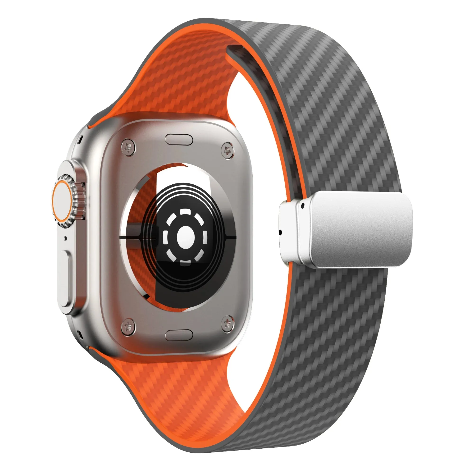 Silicone Band with Silver Magnetic Clasp for Apple Watch