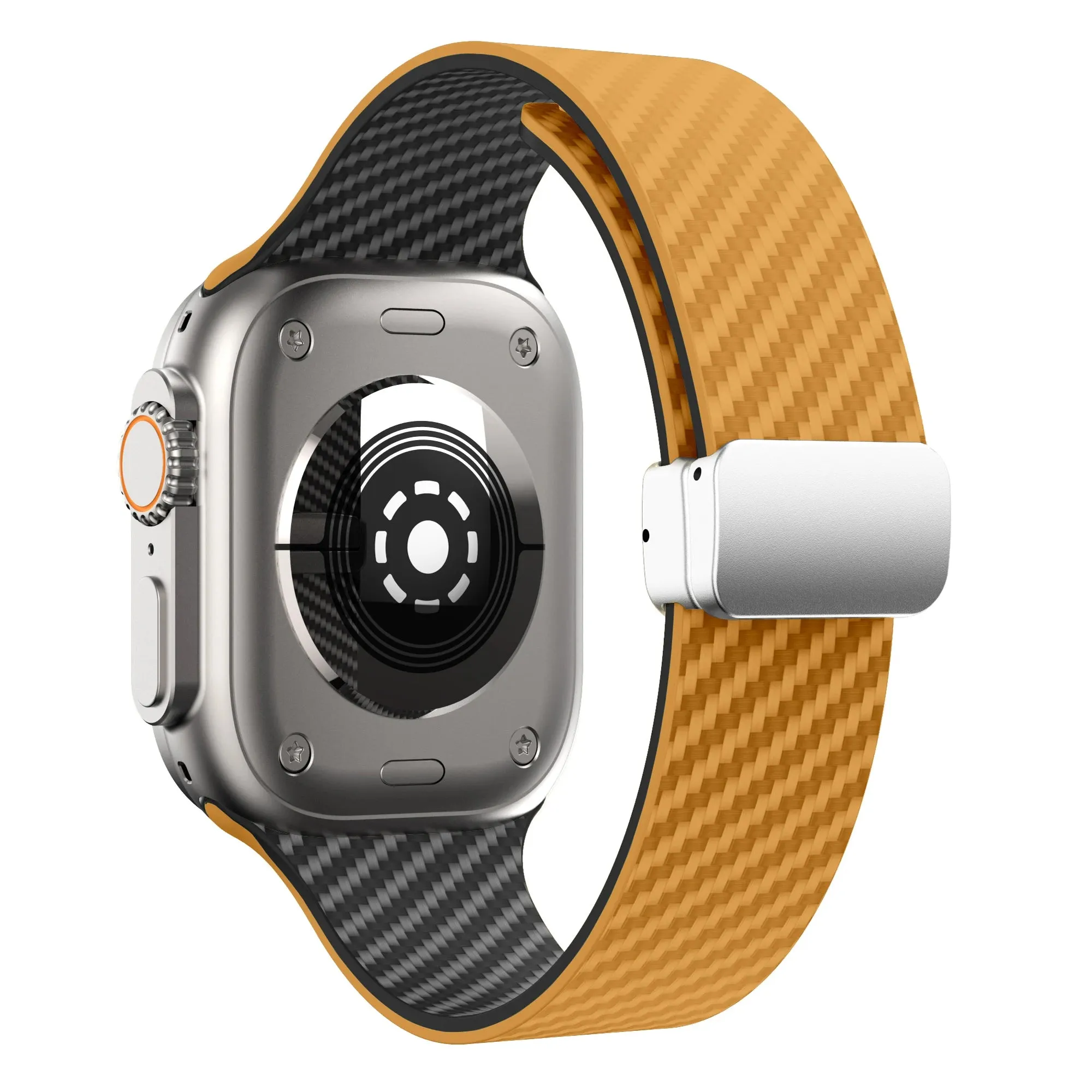 Silicone Band with Silver Magnetic Clasp for Apple Watch