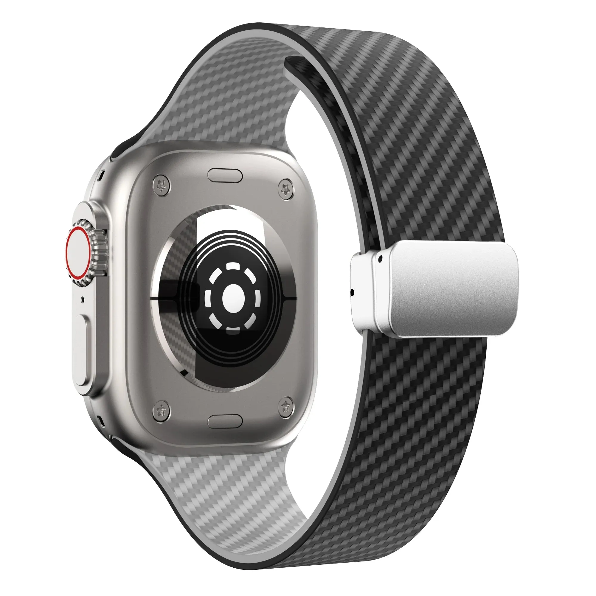 Silicone Band with Silver Magnetic Clasp for Apple Watch