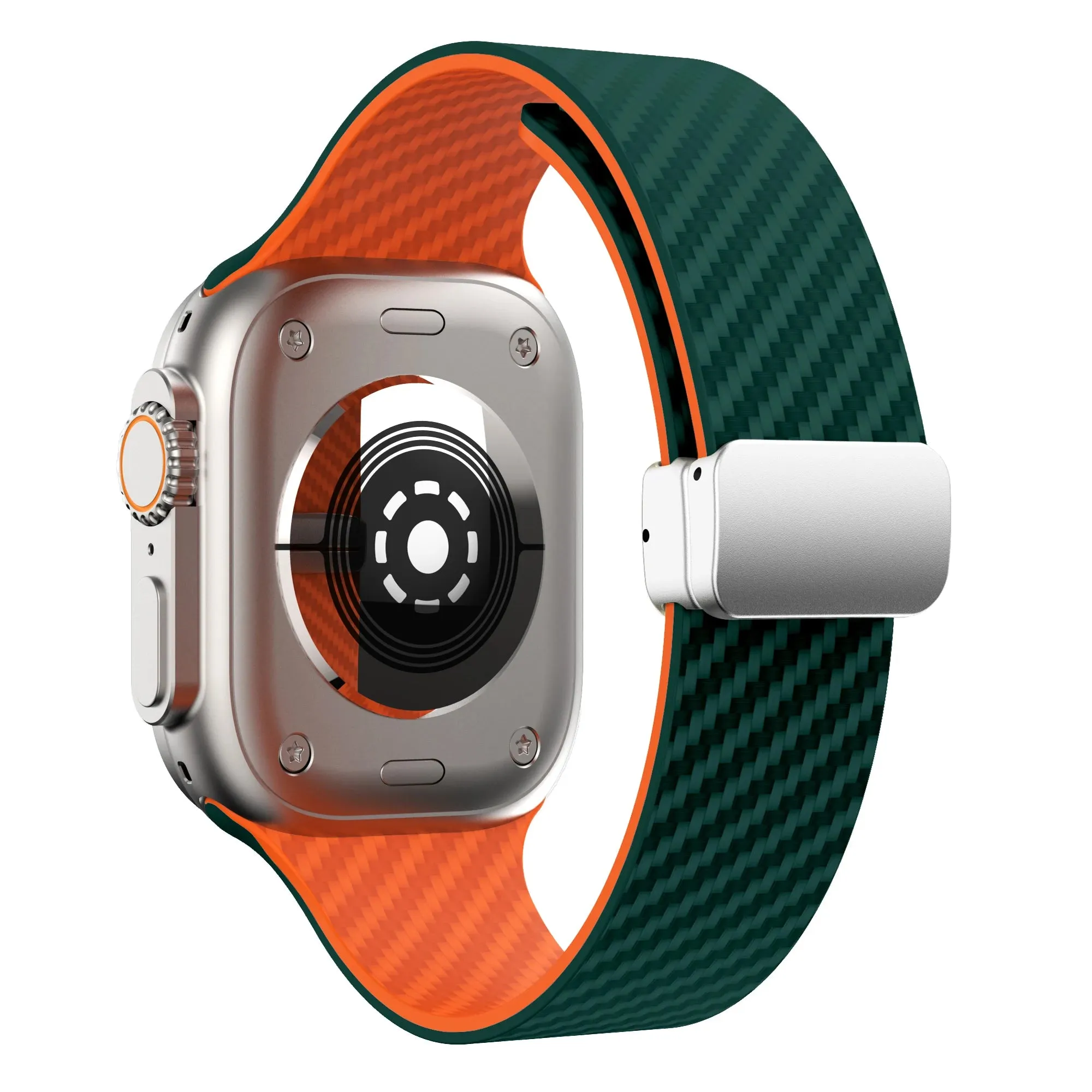 Silicone Band with Silver Magnetic Clasp for Apple Watch