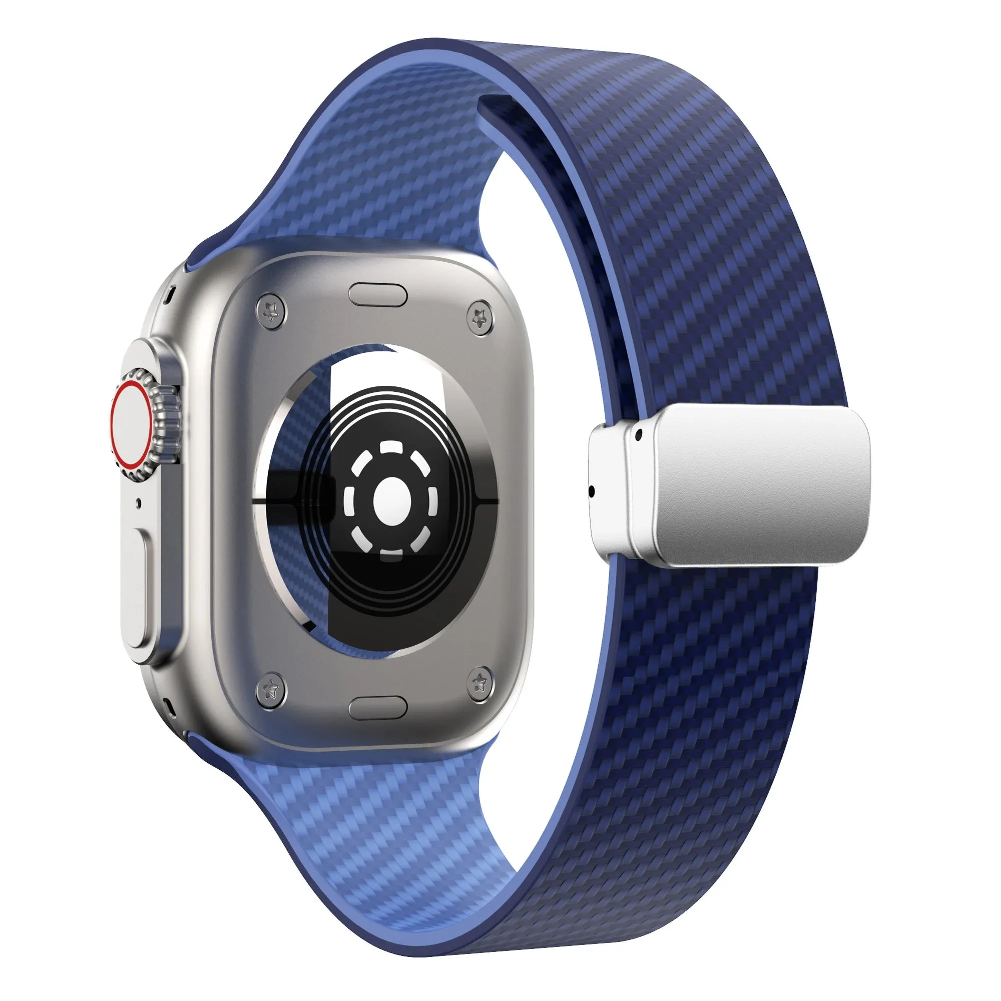 Silicone Band with Silver Magnetic Clasp for Apple Watch