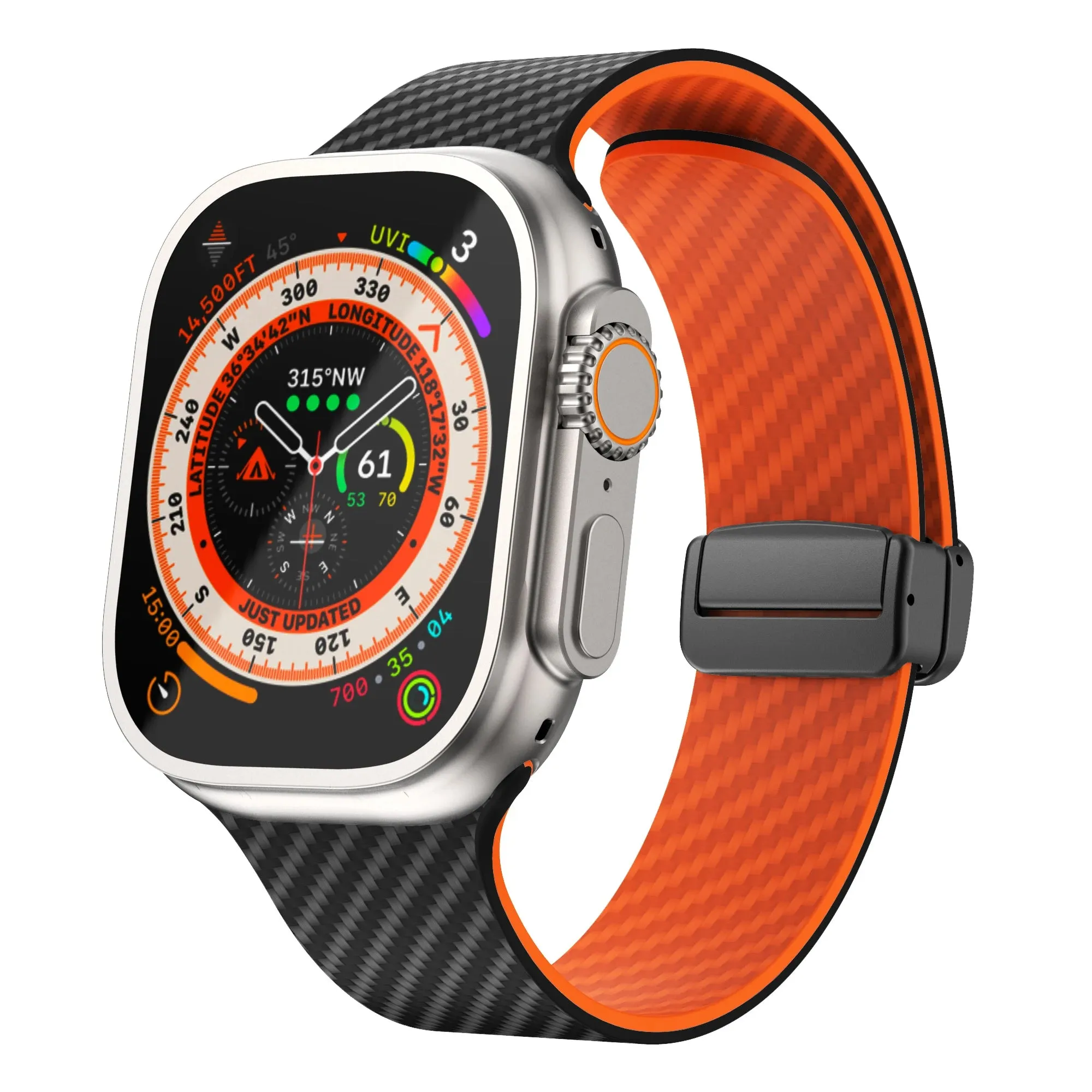 Silicone Band with Silver Magnetic Clasp for Apple Watch