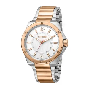Smalto Two Tone Men's Watch White Dial With Two Tone Metal Bracelet