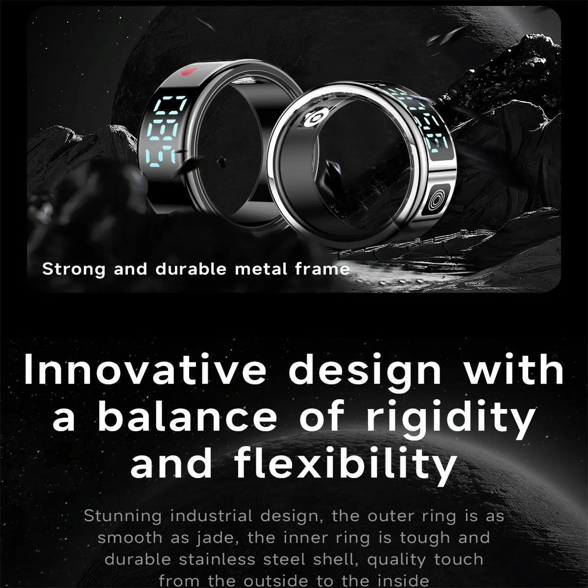 Smart Ring Hand Gestures Health Monitoring Sports Modes Size 12